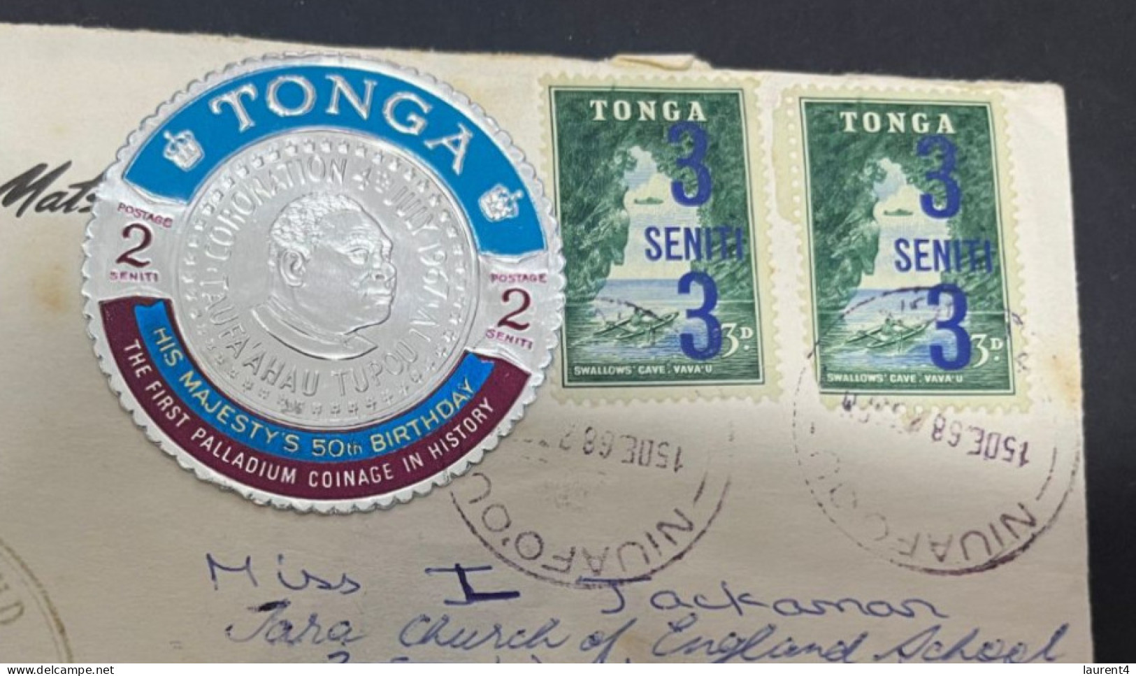 3-3-2024 (2 Y 3) Tonga Island Posted To Australia (letter) 1968 (condition As Seen On Scan - Some Tonning) - Tonga (1970-...)