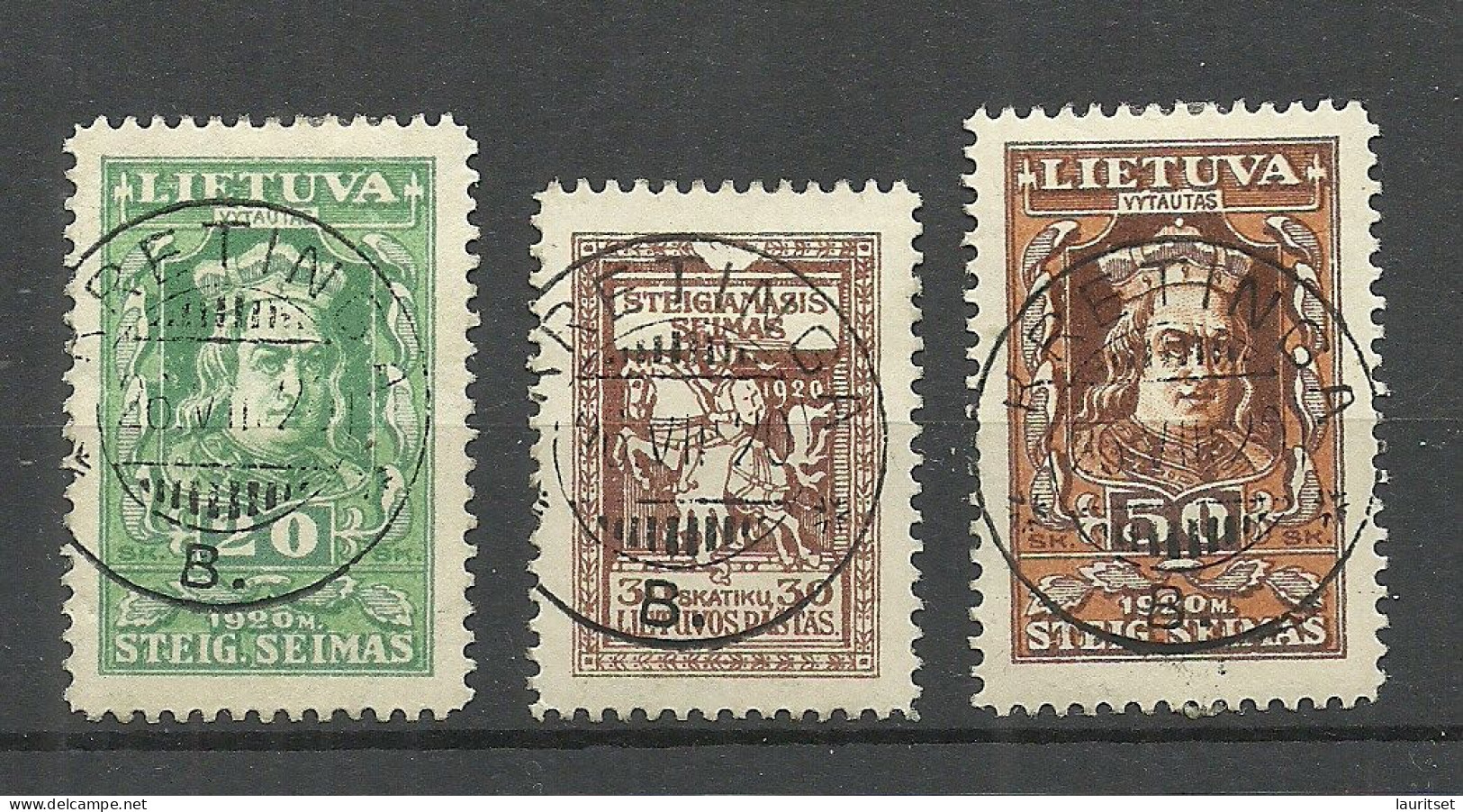 LITAUEN Lithuania 1920 O Kretinga Michel 78 - 79 & 81 - Lituanie