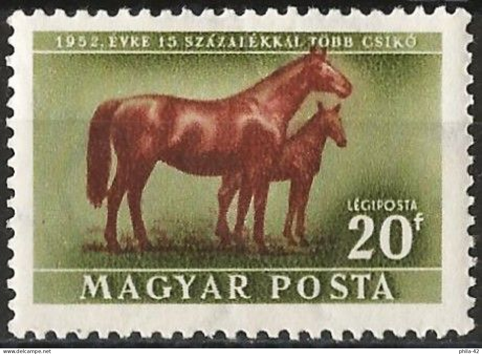 Hungary 1951 - Mi 1154 - YT Pa 111 ( Horse ) MNH** - Neufs