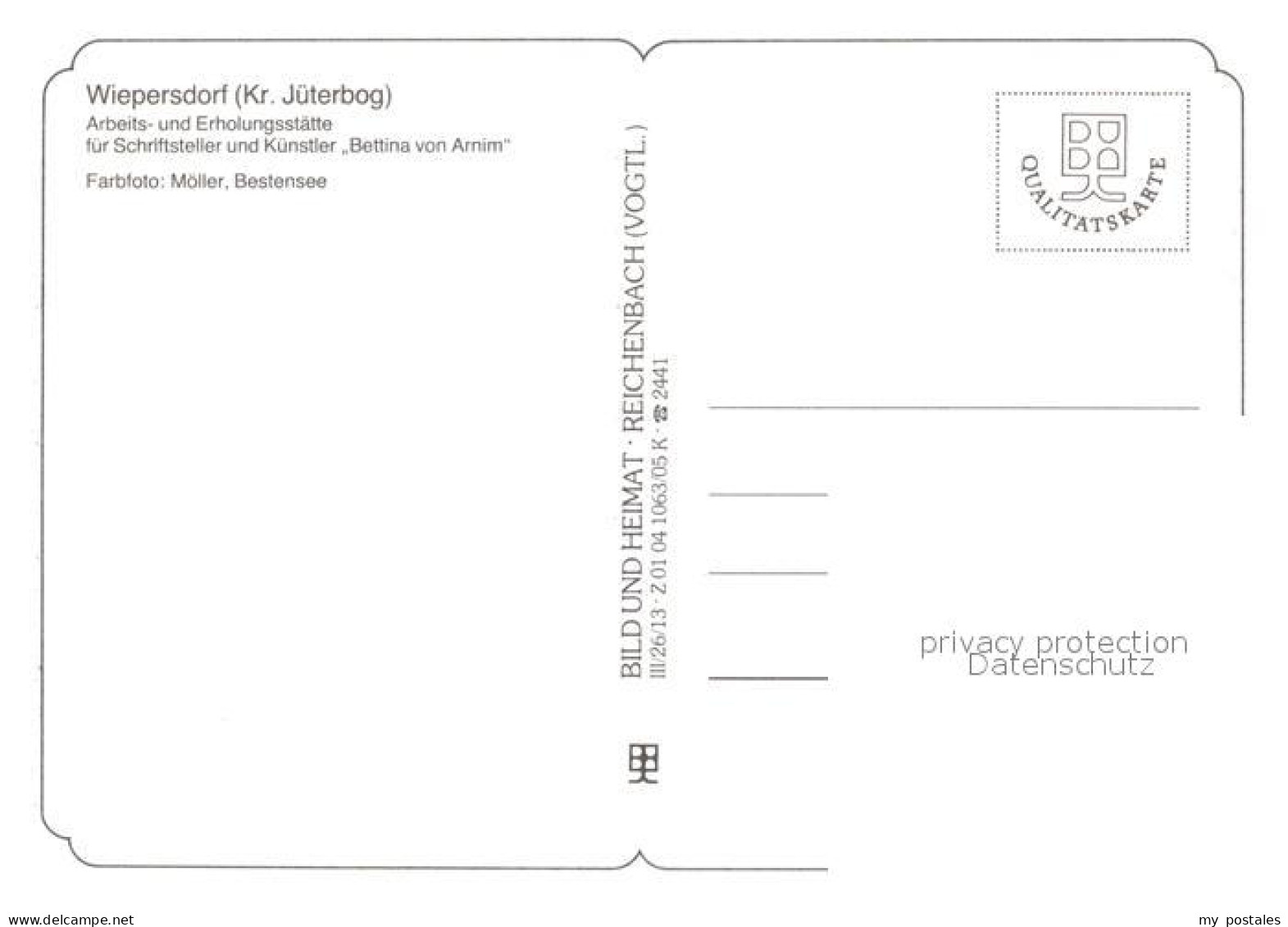 73128304 Wiepersdorf Jueterbog Arbeits- Und Erholungsstaette Bettina Von Arnim W - Niederer Flaeming