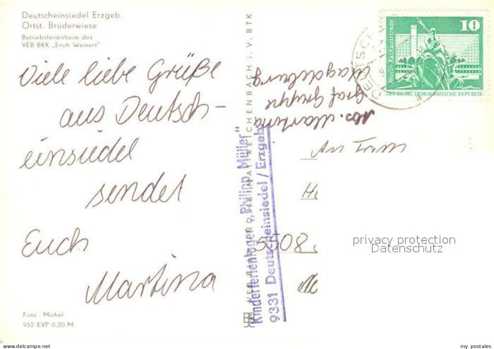 73127614 Deutscheinsiedel Bruederwiese Betriebsferienheim VEB BKK Erich Weinert  - Deutschneudorf