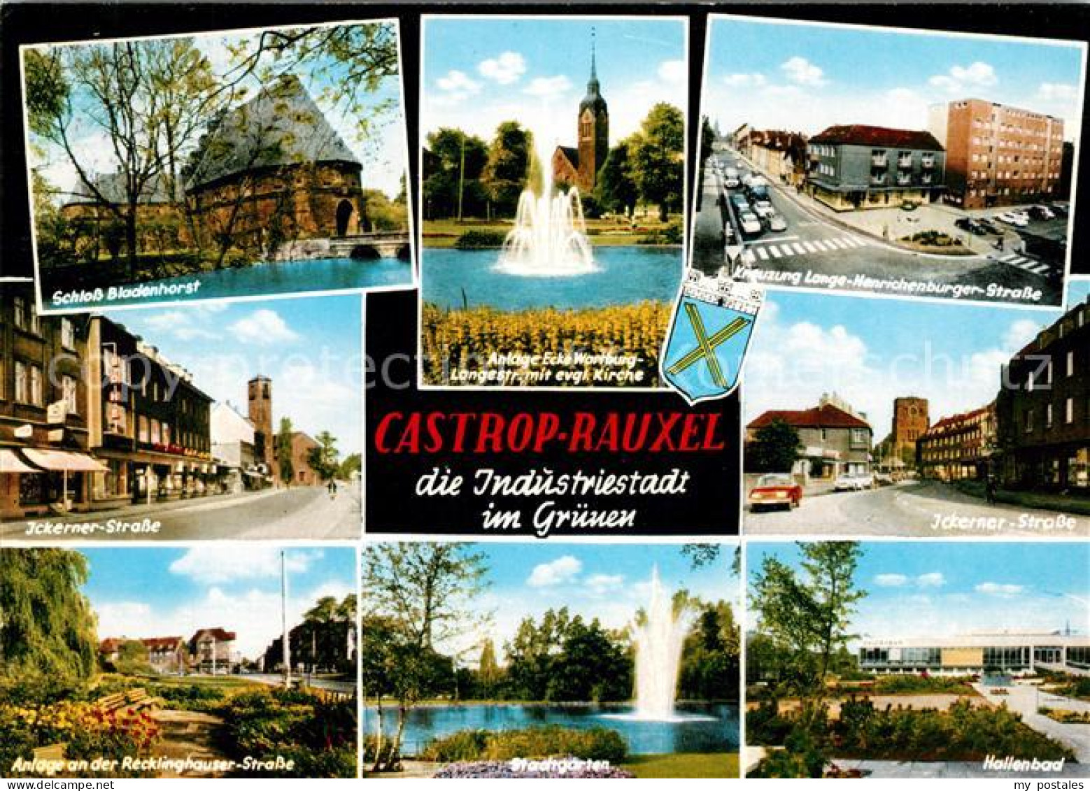 73127480 Castrop-Rauxel Schloss Bladenhorst Anlagen Fontaene Kirche Strassenpart - Castrop-Rauxel