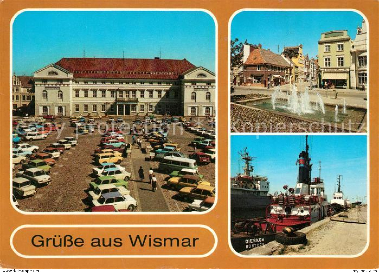 73127014 Wismar Mecklenburg Marktplatz Rathaus Wasserspiel Kraemerstrasse Schlep - Wismar