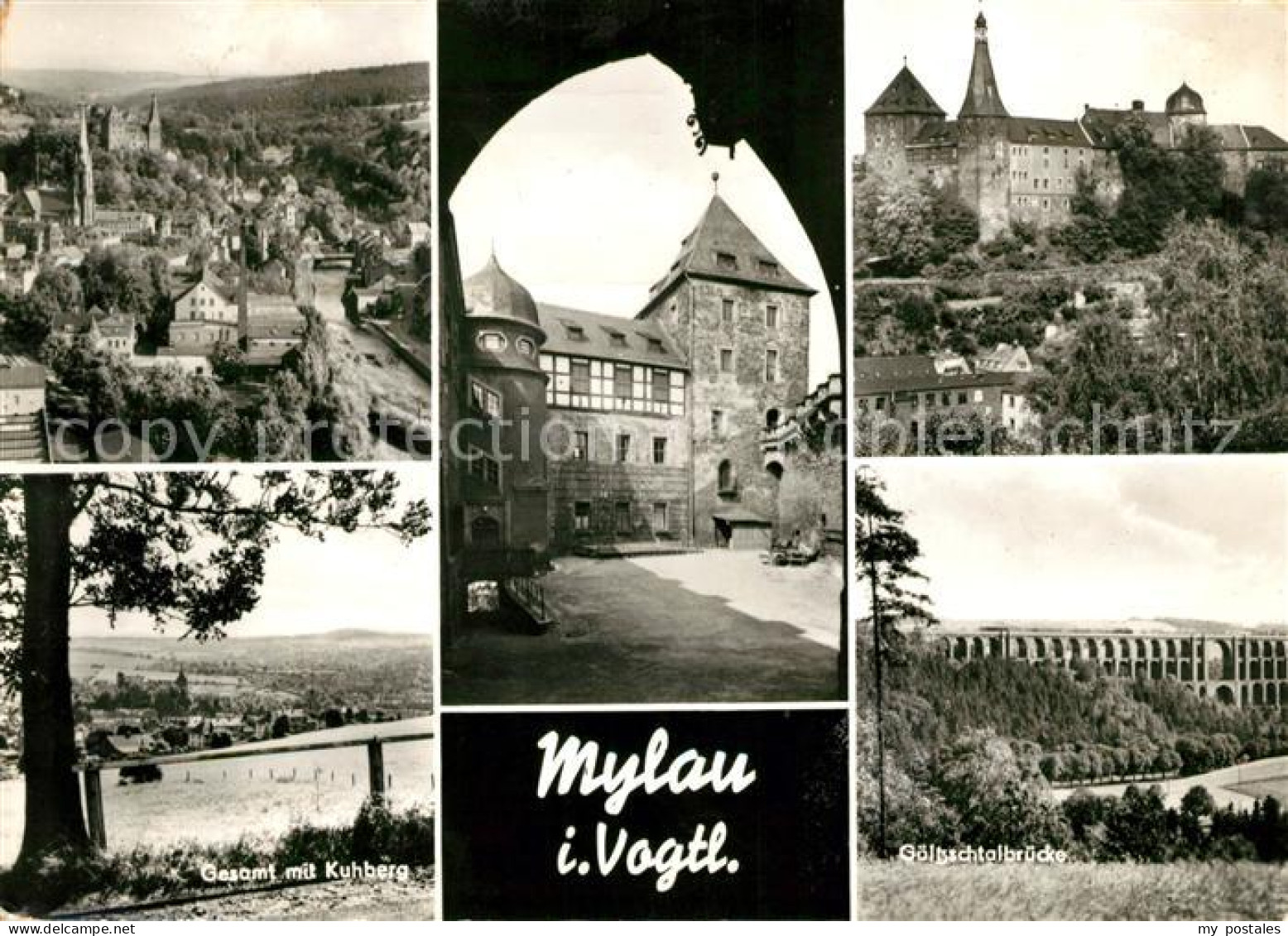 73126876 Mylau Kuhberg Goeltschtalbruecke Schloss Mylau - Mylau