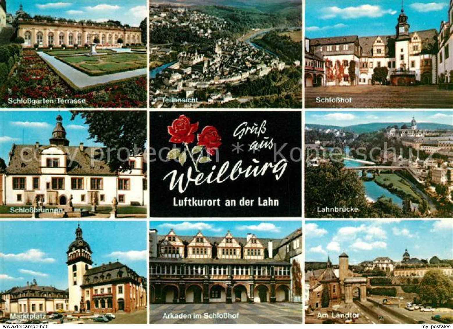 73126786 Weilburg Schlossgarten Terrasse Schlosshof Marktplatz Arkaden Landtor W - Weilburg