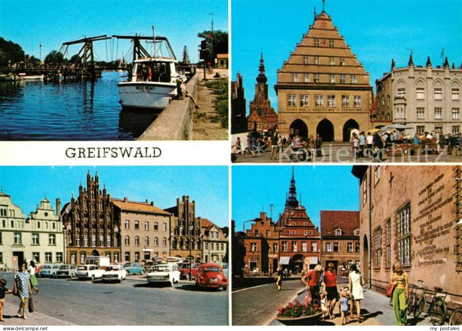73126574 Greifswald Wiecker Bruecke Rathaus Platz Der Freundschaft Markt Greifsw - Greifswald