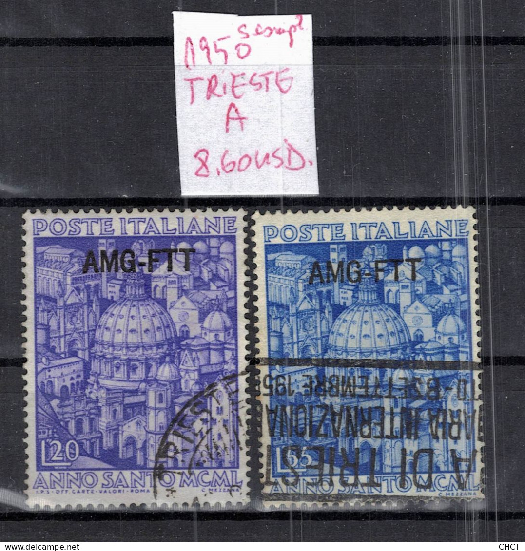 CHCT74 - Holy Year, AMG-FTT Overprint, Trieste A, 1950, Complete Series, Italy - Oblitérés