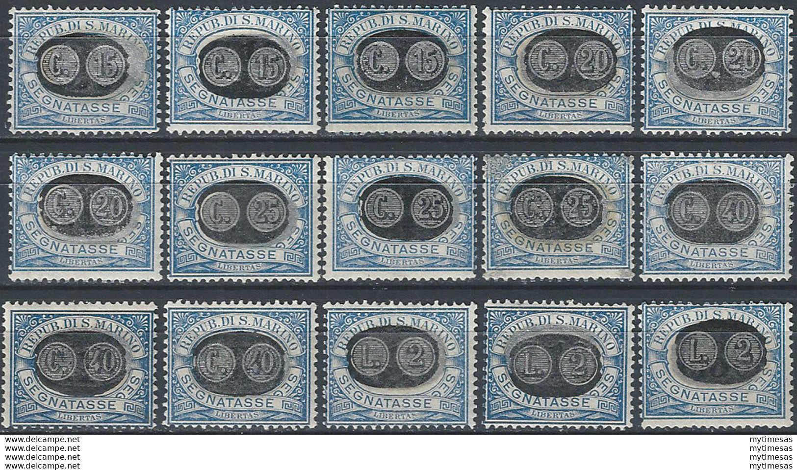 1931 San Marino Segnatasse 15v. MNH Sassone N. 32/46 - Autres & Non Classés