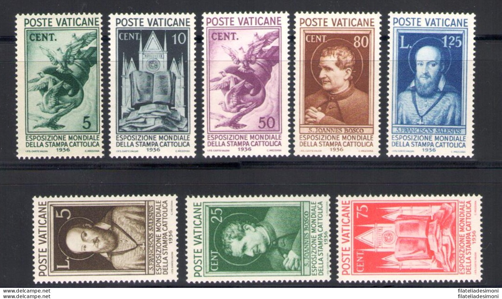 1936 Vaticano,  Francobolli Nuovi , Annata Completa 8 Valori Di Posta ORDINARIA - Ganze Jahrgänge