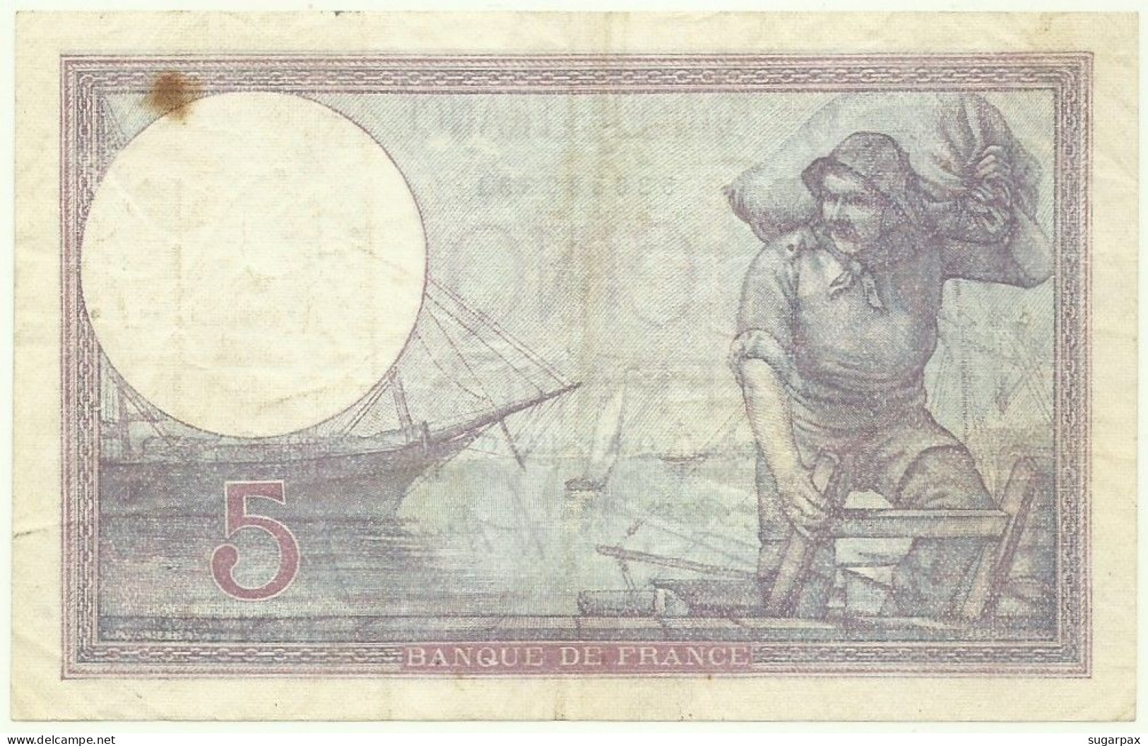 FRANCE - 5 Francs - 26.01.1925 - Pick: 72.c - " Violet " - 5 F 1917-1940 ''Violet''