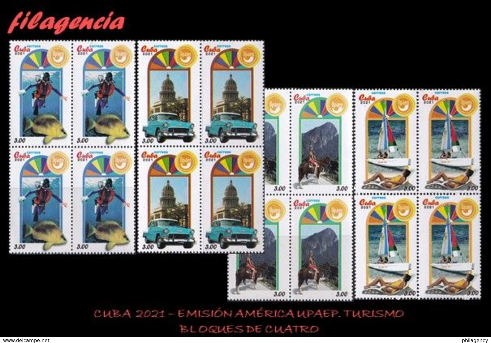 CUBA. BLOQUES DE CUATRO. 2021-13 EMISIÓN AMÉRICA UPAEP. TURISMO - Unused Stamps