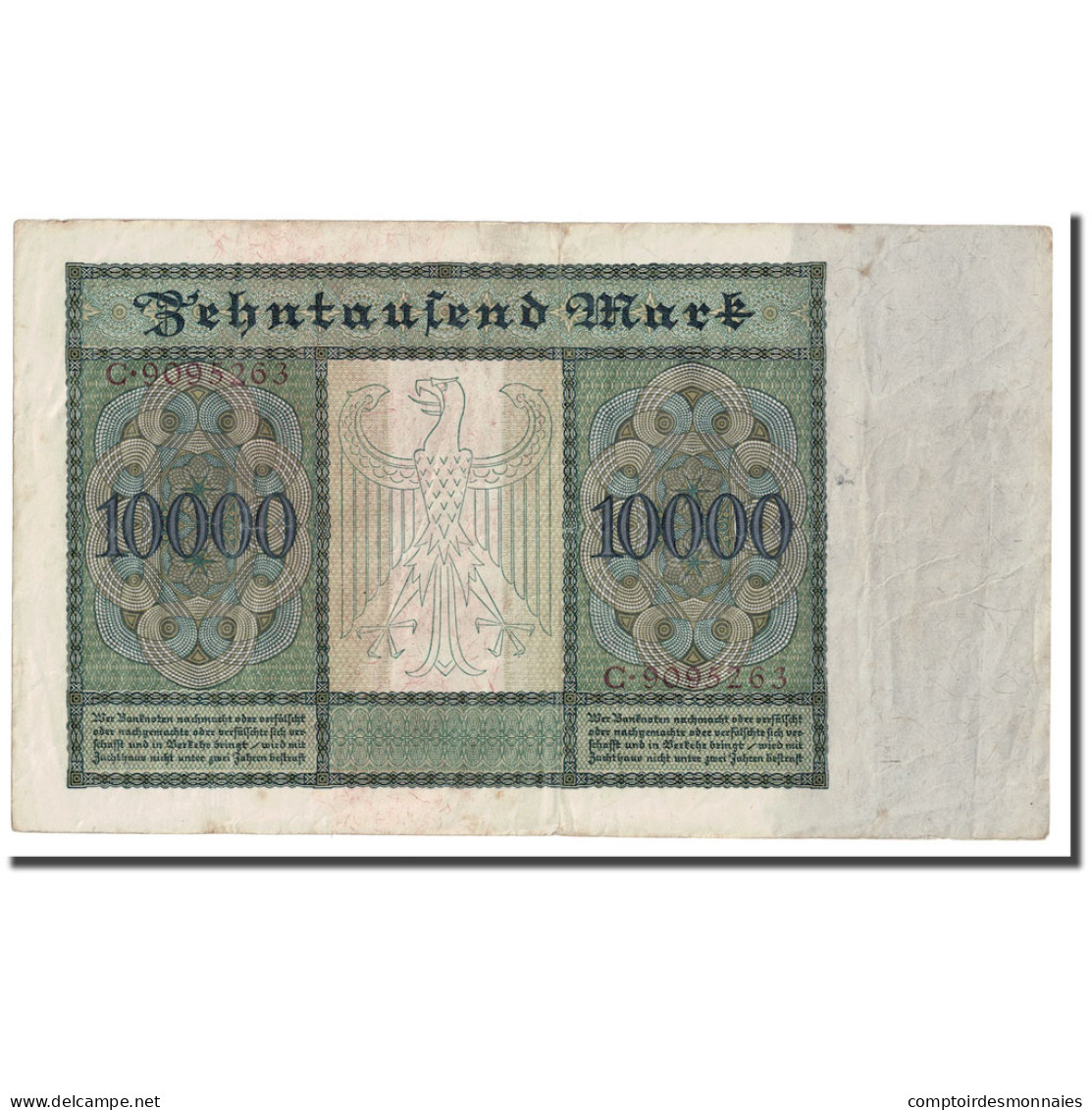 Billet, Allemagne, 10,000 Mark, 1922, 1922-01-19, KM:70, TTB - 10.000 Mark