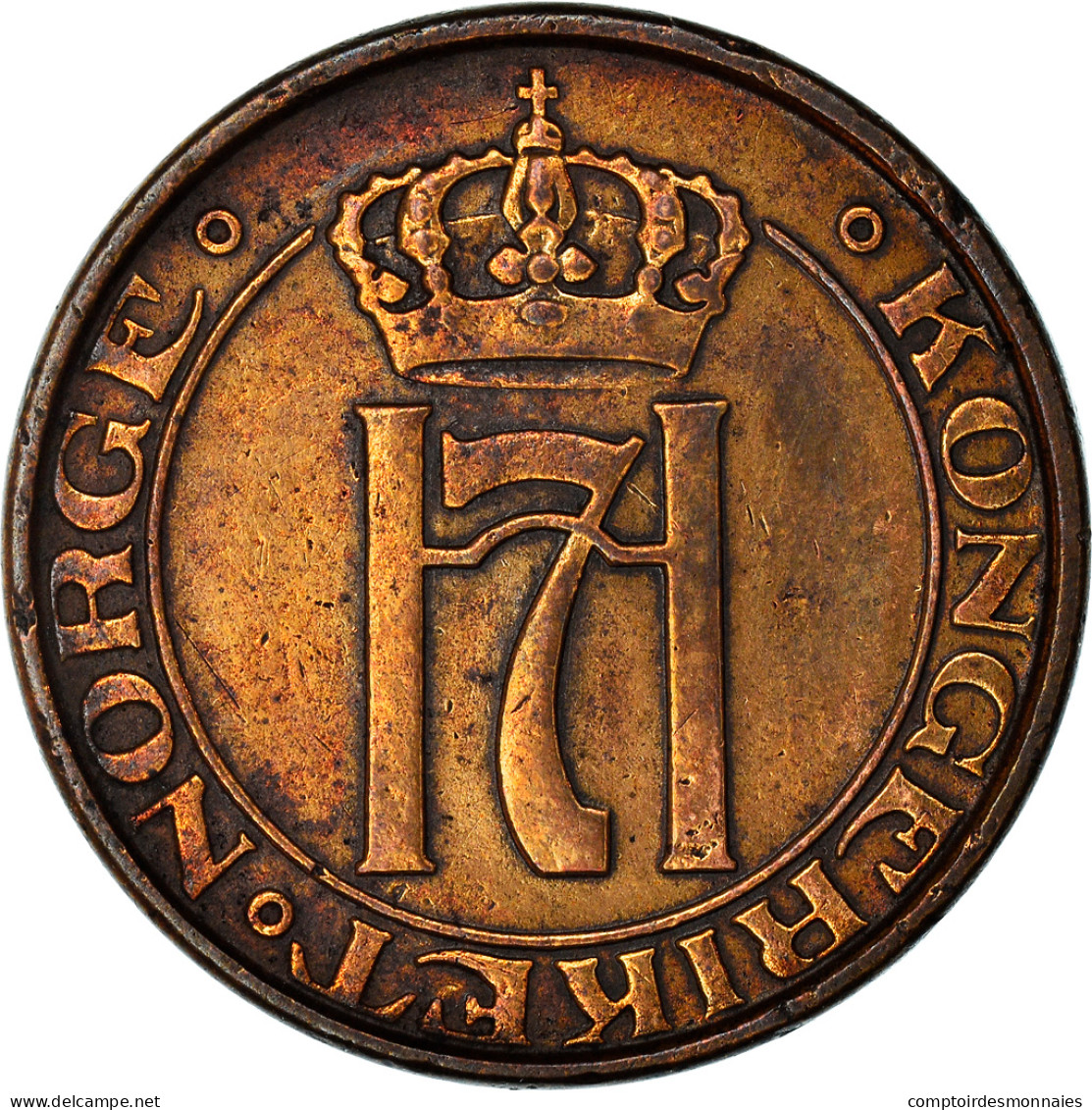 Monnaie, Norvège, Haakon VII, 5 Öre, 1940, Kongsberg, TTB, Bronze, KM:368 - Norvège