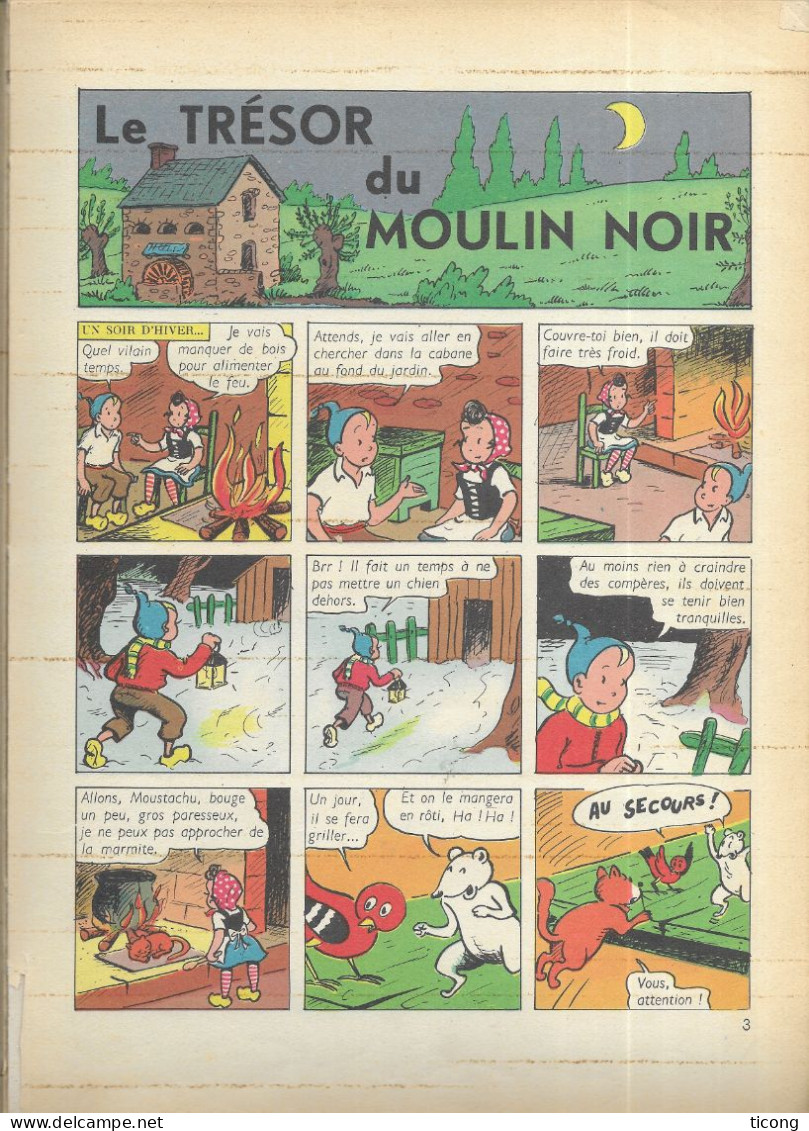 BD SYLVAIN ET SYLVETTE - LE TRESOR DU MOULIN  NOIR, 1ERE EDITION FLEURUS 1964,DOS TOILE, VOIR LES SCANNERS - Sylvain Et Sylvette