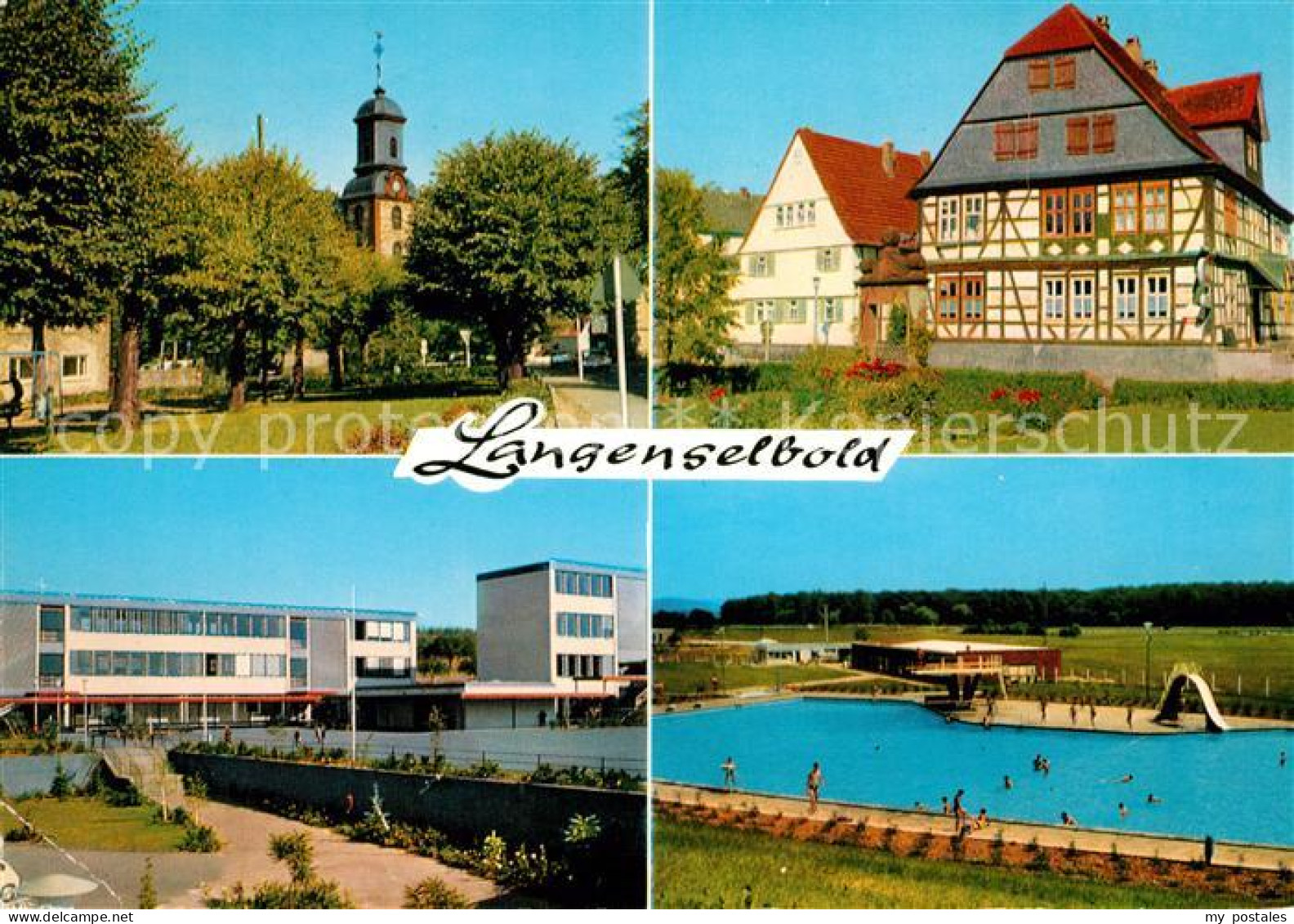 73125502 Langenselbold Kirche Marktplatz Mit Goldenem Engel Schule Am Weinberg S - Langenselbold