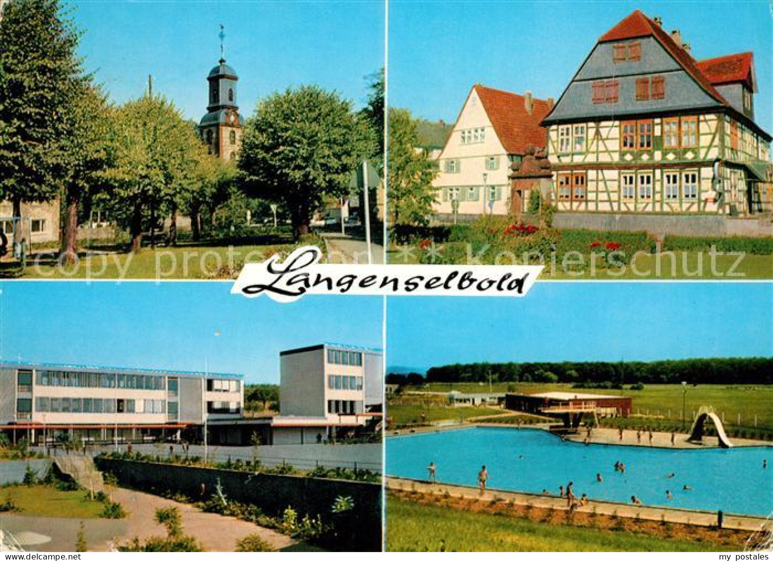 73125482 Langenselbold Kirche Marktplatz Mit Goldenem Engel Schule Am Weinberg S - Langenselbold