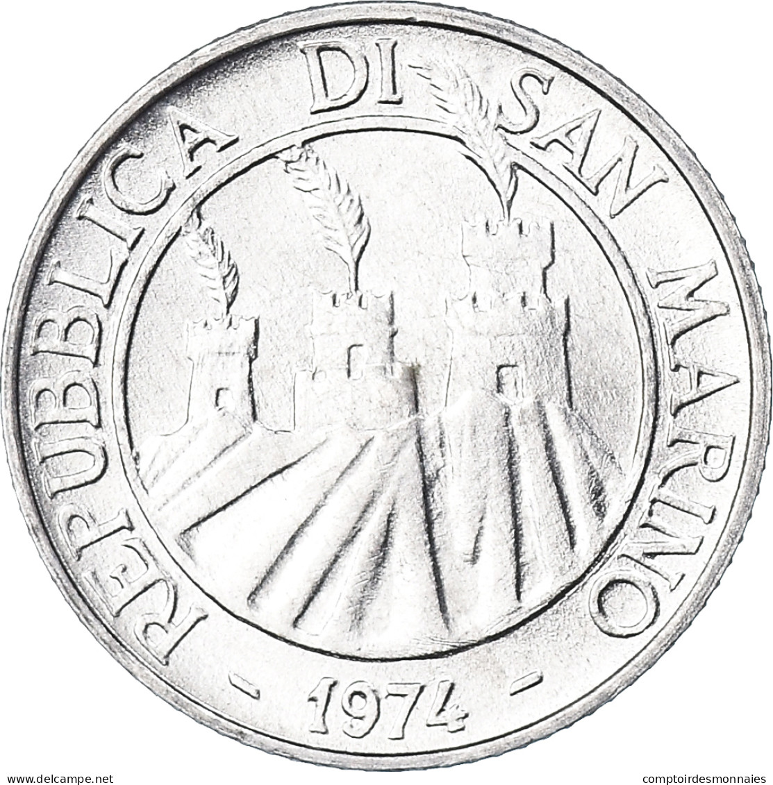 Monnaie, Saint Marin , 2 Lire, 1974, Rome, FDC, FDC, Aluminium, KM:31 - Saint-Marin