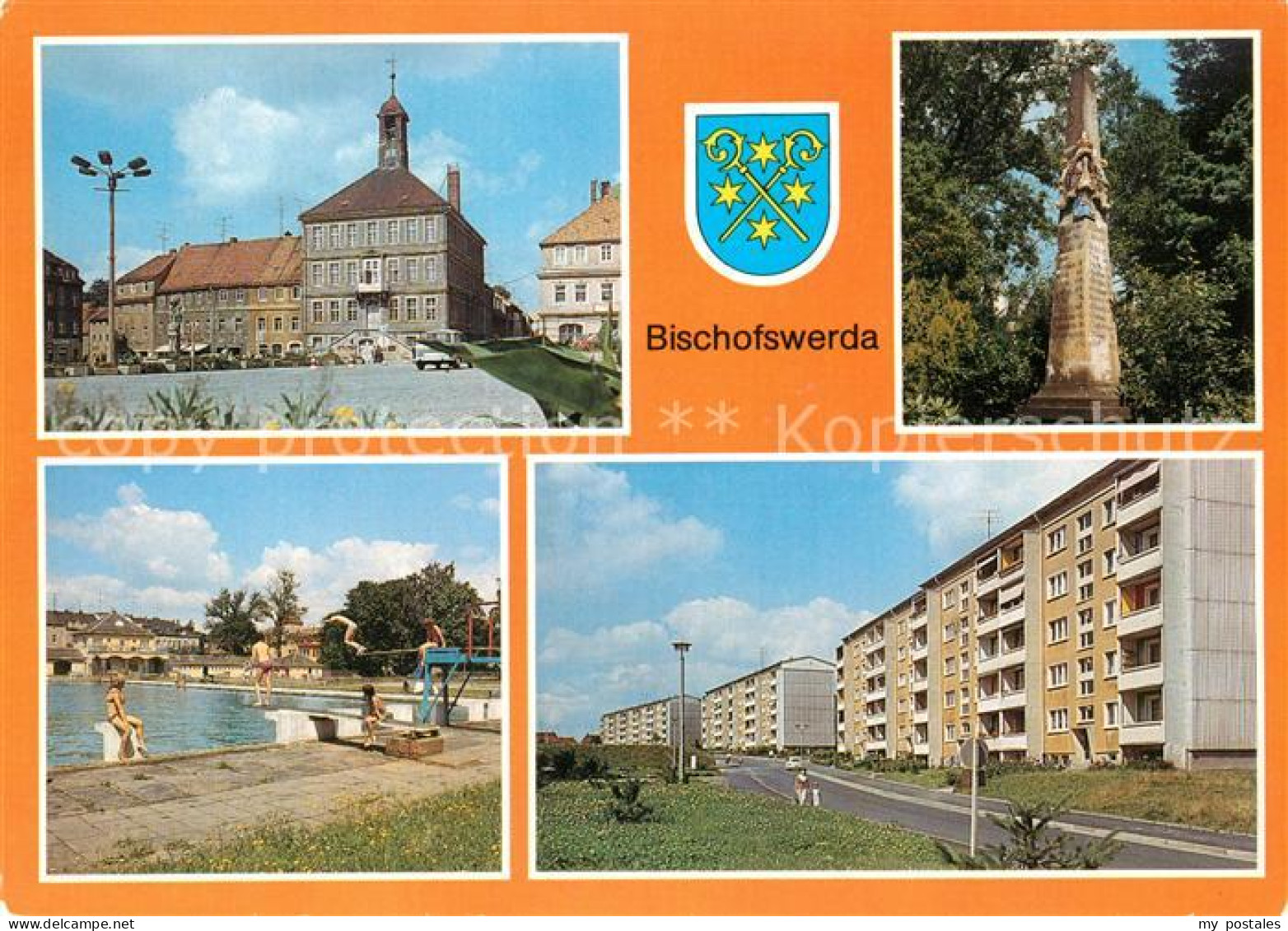 73125149 Bischofswerda Rathaus Postmeilensaeule Freibad Neubaugebiet  Bischofswe - Bischofswerda