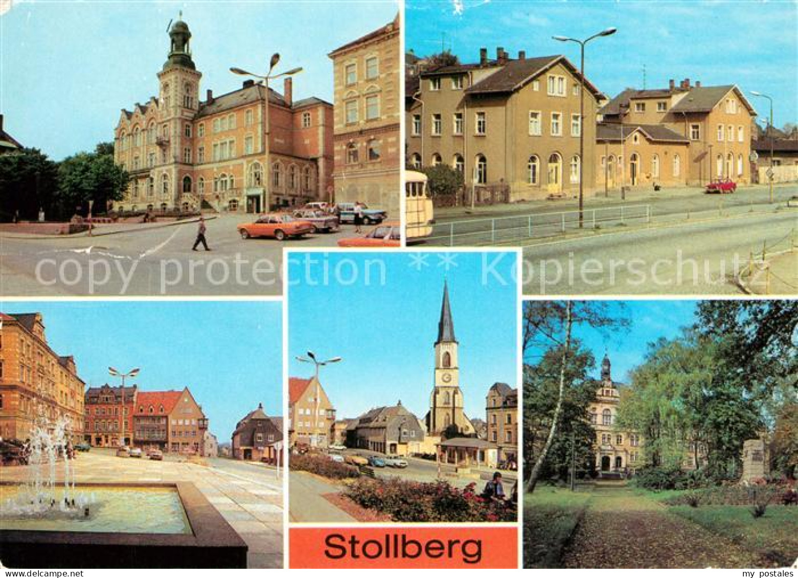 73124984 Stollberg Erzgebirge Rathaus Bahnhof Markt Oberschule Hans Beimler Stol - Stollberg (Erzgeb.)