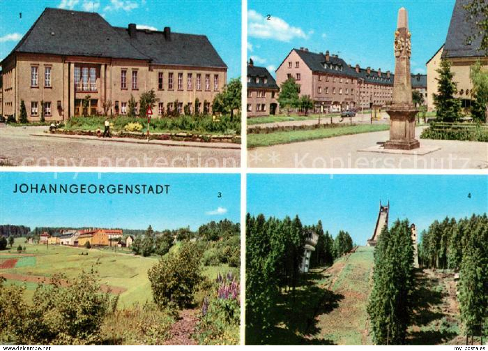 73124980 Johanngeorgenstadt Kulturhaus Karl Marx Postsaeule Erzgebirgsschanze Jo - Johanngeorgenstadt