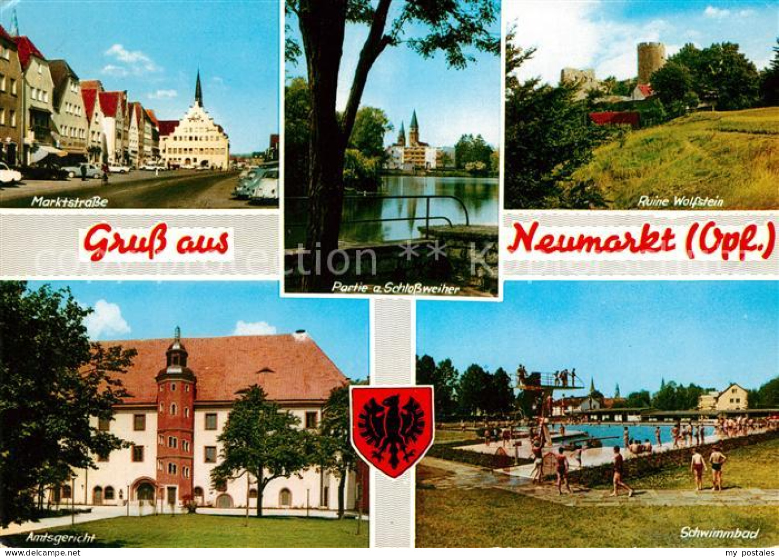 73124705 Neumarkt Oberpfalz Marktstrasse Schlossweiher Ruine Wolfstein Amtsgeric - Neumarkt I. D. Oberpfalz