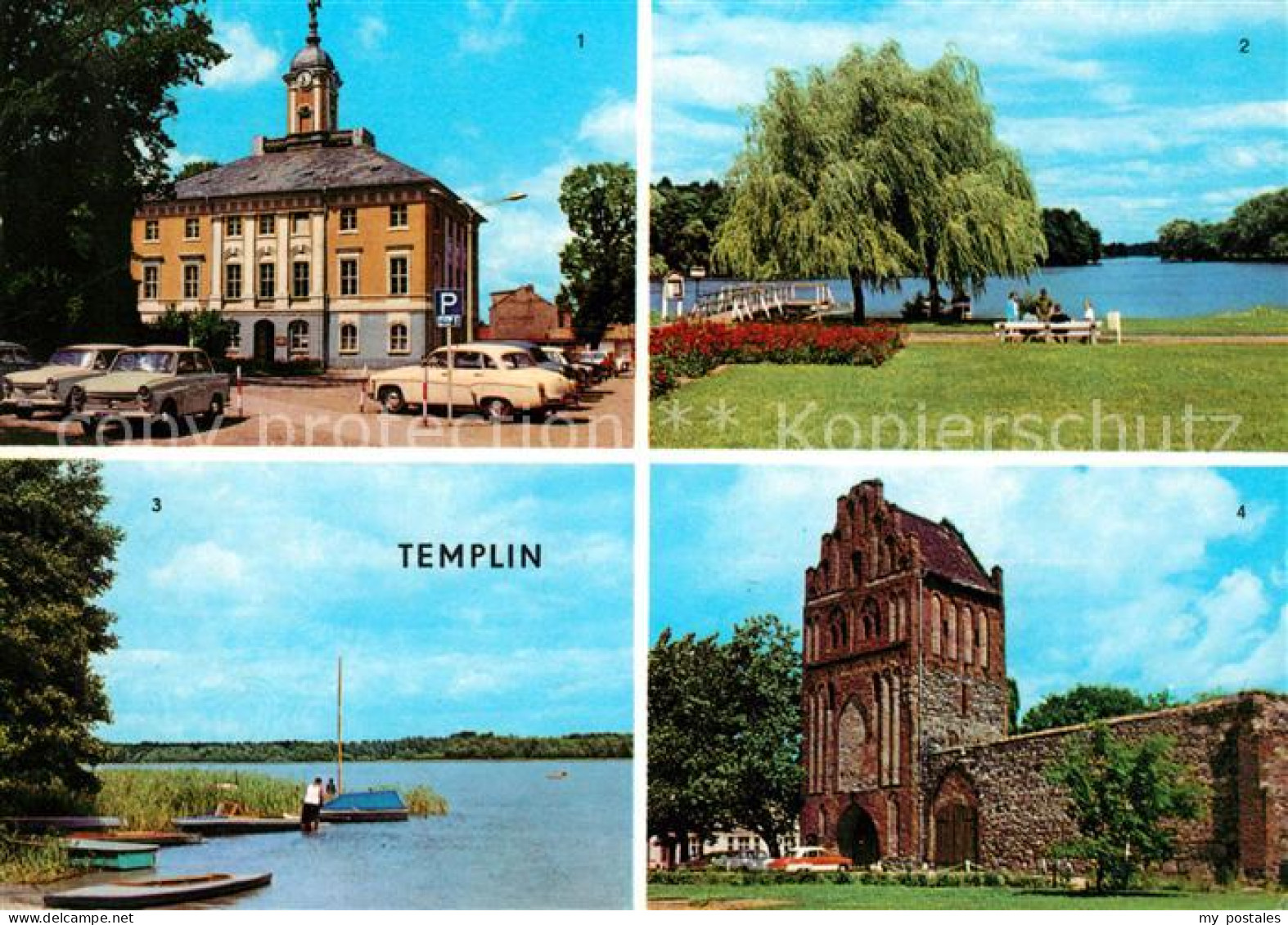 73123275 Templin Rathaus Stadtsee Luebbesee Prenzlauer-Tor Templin - Templin