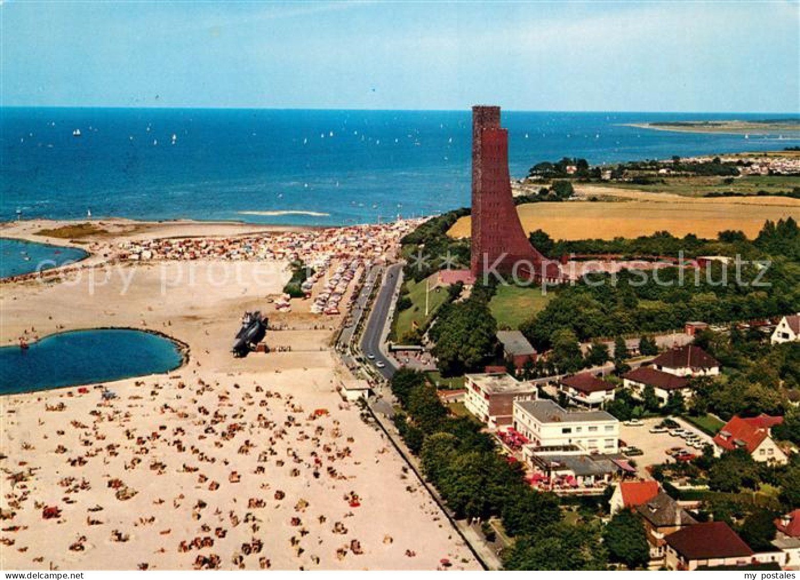 73123185 Laboe Fliegeraufnahme Mit Strand Laboe - Laboe