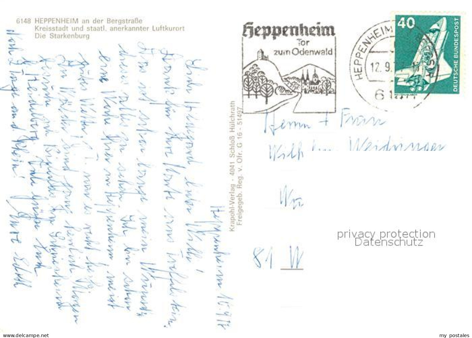 73123130 Heppenheim Bergstrasse Fliegeraufnahme Starkenburg Heppenheim - Heppenheim