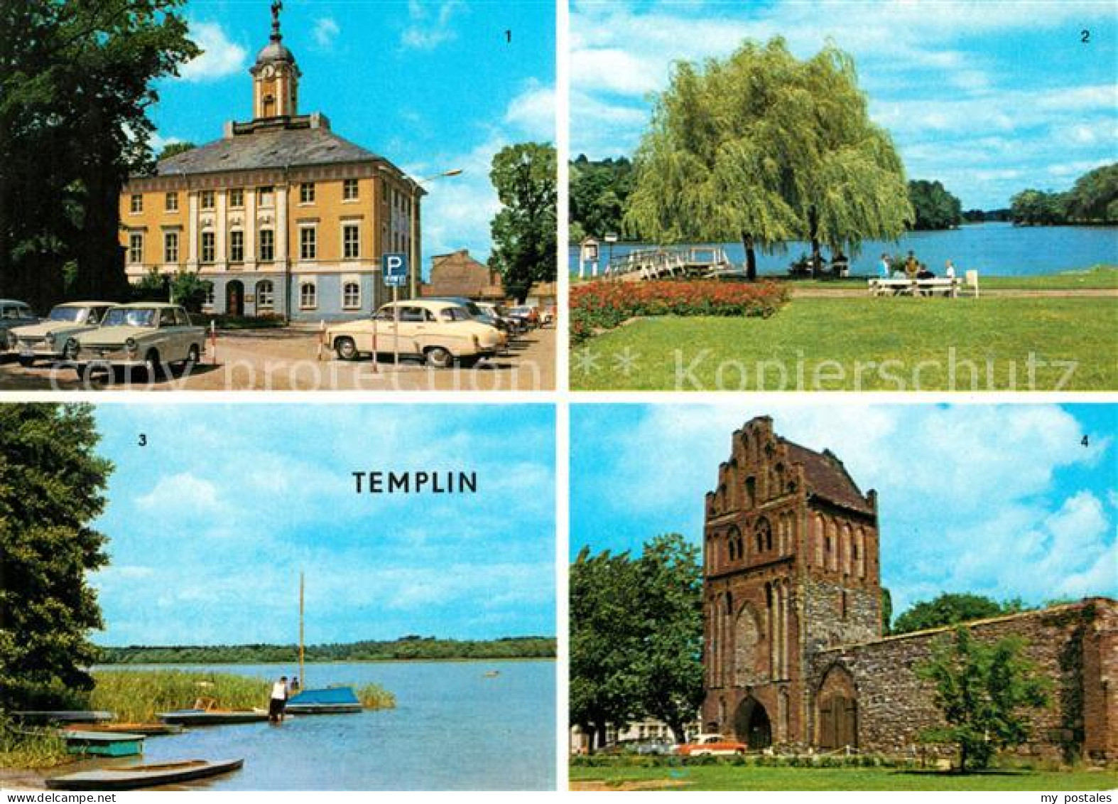 73123124 Templin Rathaus Stadtsee Luebbesee Prenzlauer-Tor Templin - Templin