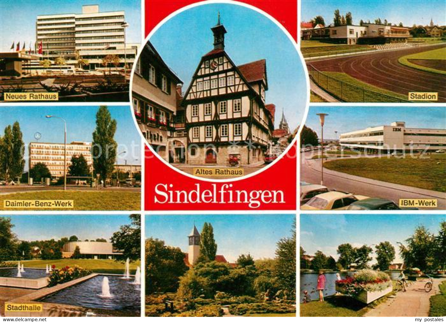 73122122 Sindelfingen Altes Rathaus Stadion Daimler-Benz-Werk Sindelfingen - Sindelfingen