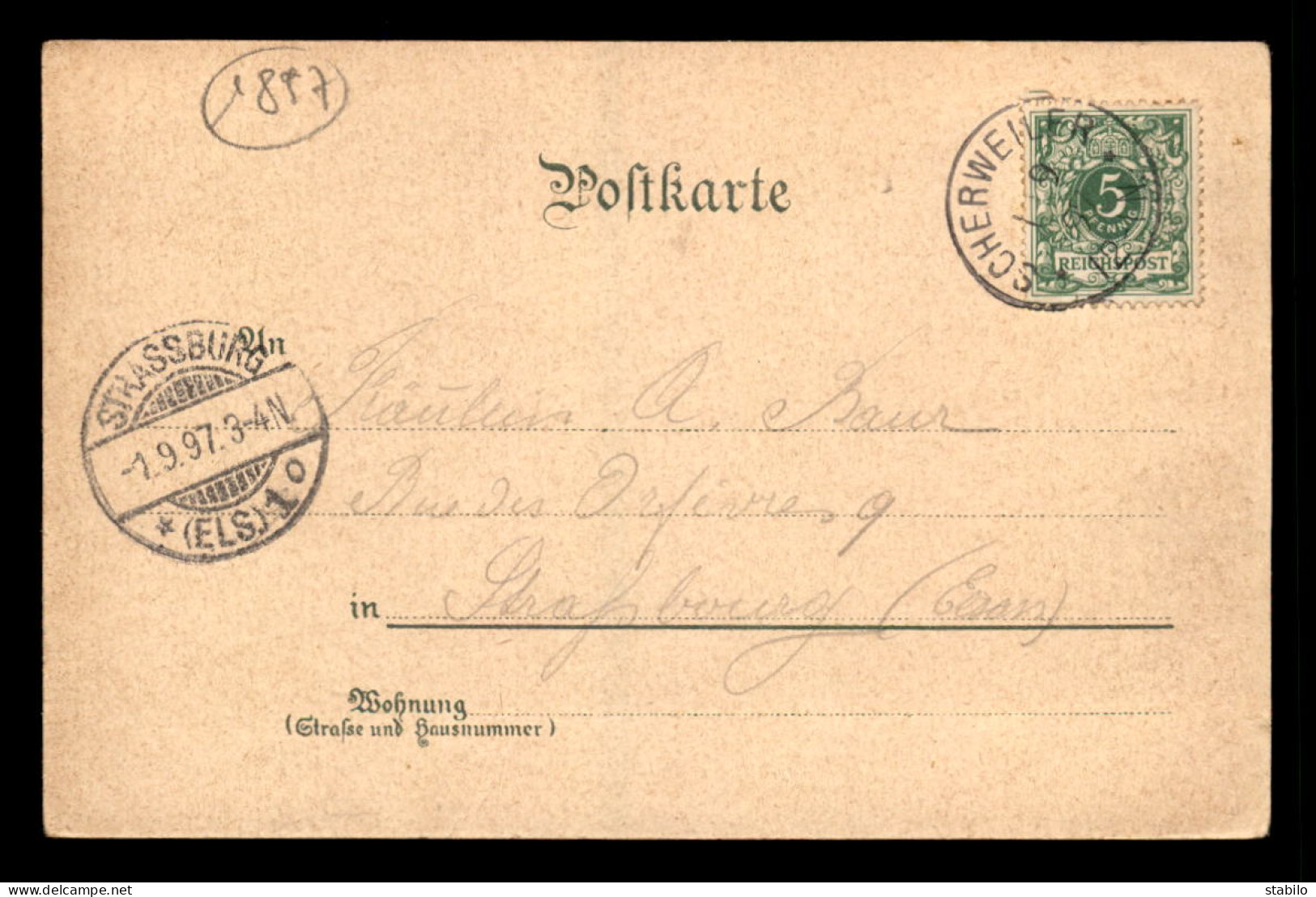 67 - ROTHAU - CARTE LITHOGRAPHIQUE VOYAGEE EN 1897 - Rothau