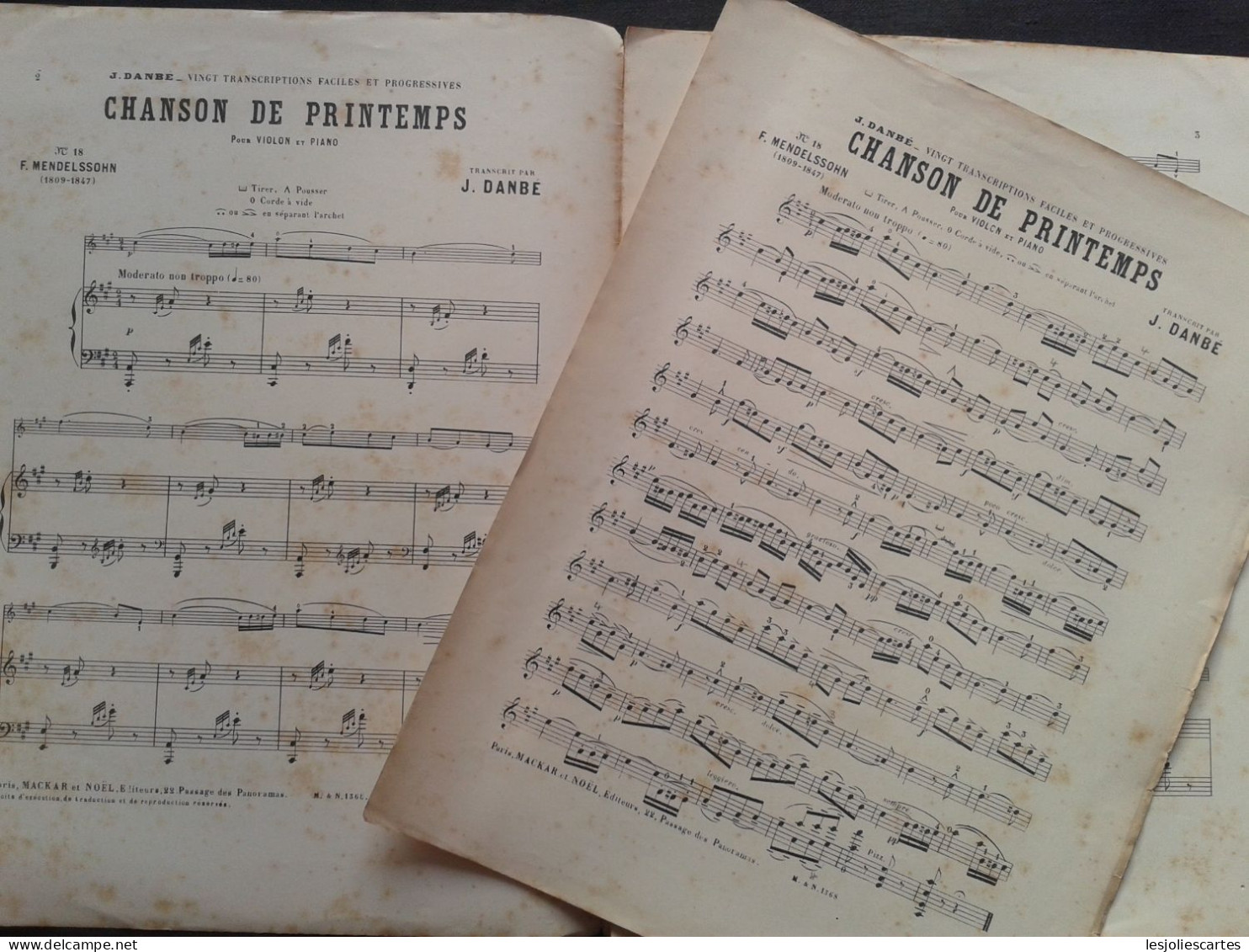 J DANBE CHANSON DE PRINTEMPS POUR VIOLON ET PIANO PARTITION MUSIQUE ED NOEL - Snaarinstrumenten