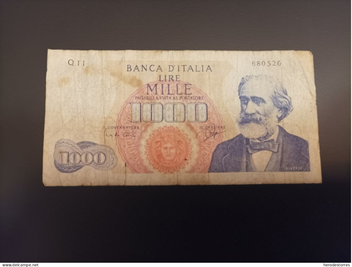 Billete De Italia De 1000 Liras, Año 1962 - A Identificar