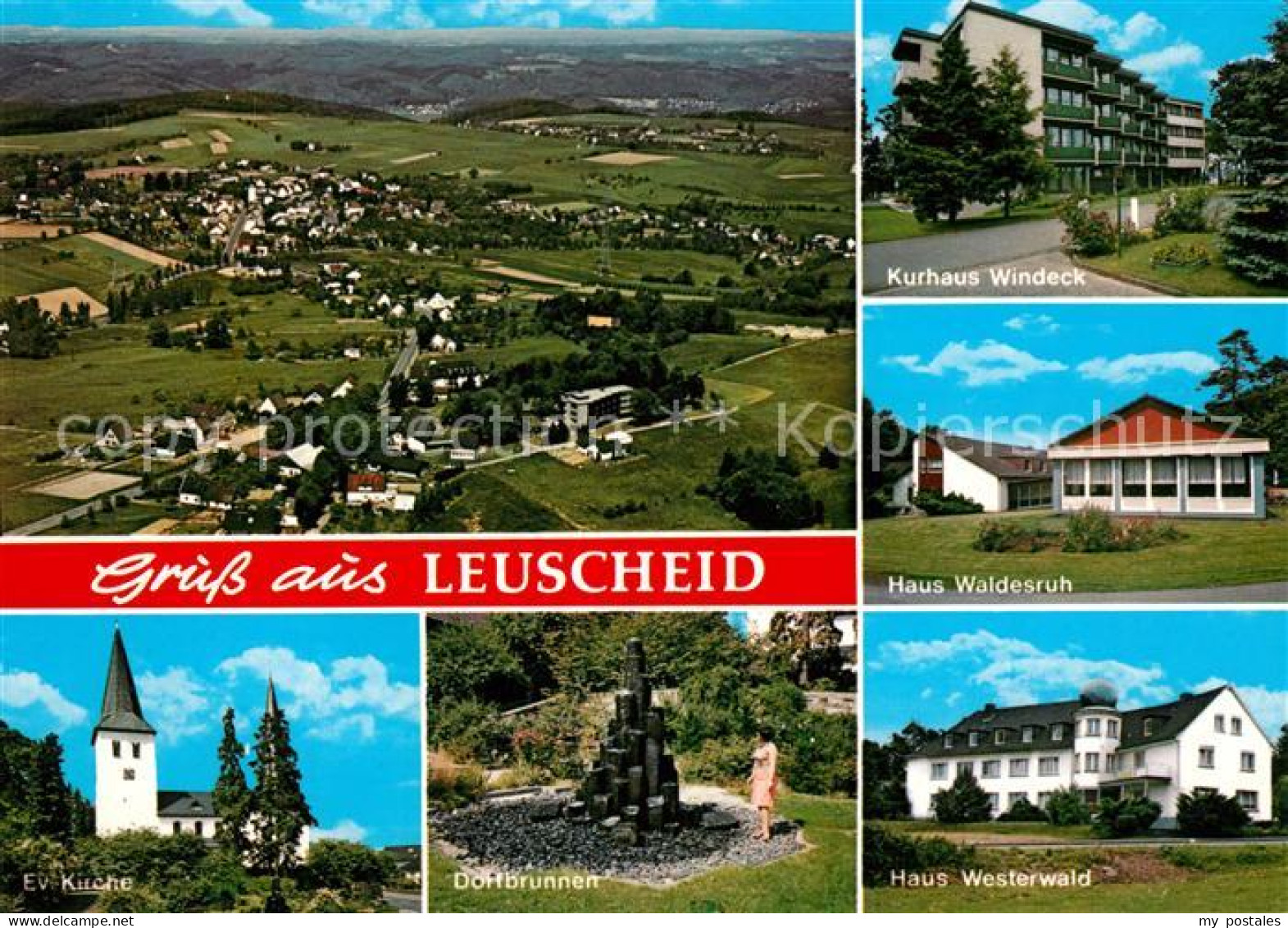 73119986 Leuscheid Panorama Haus Waldesruh Kurhaus Windeck Dorfbrunnen  Leuschei - Windeck