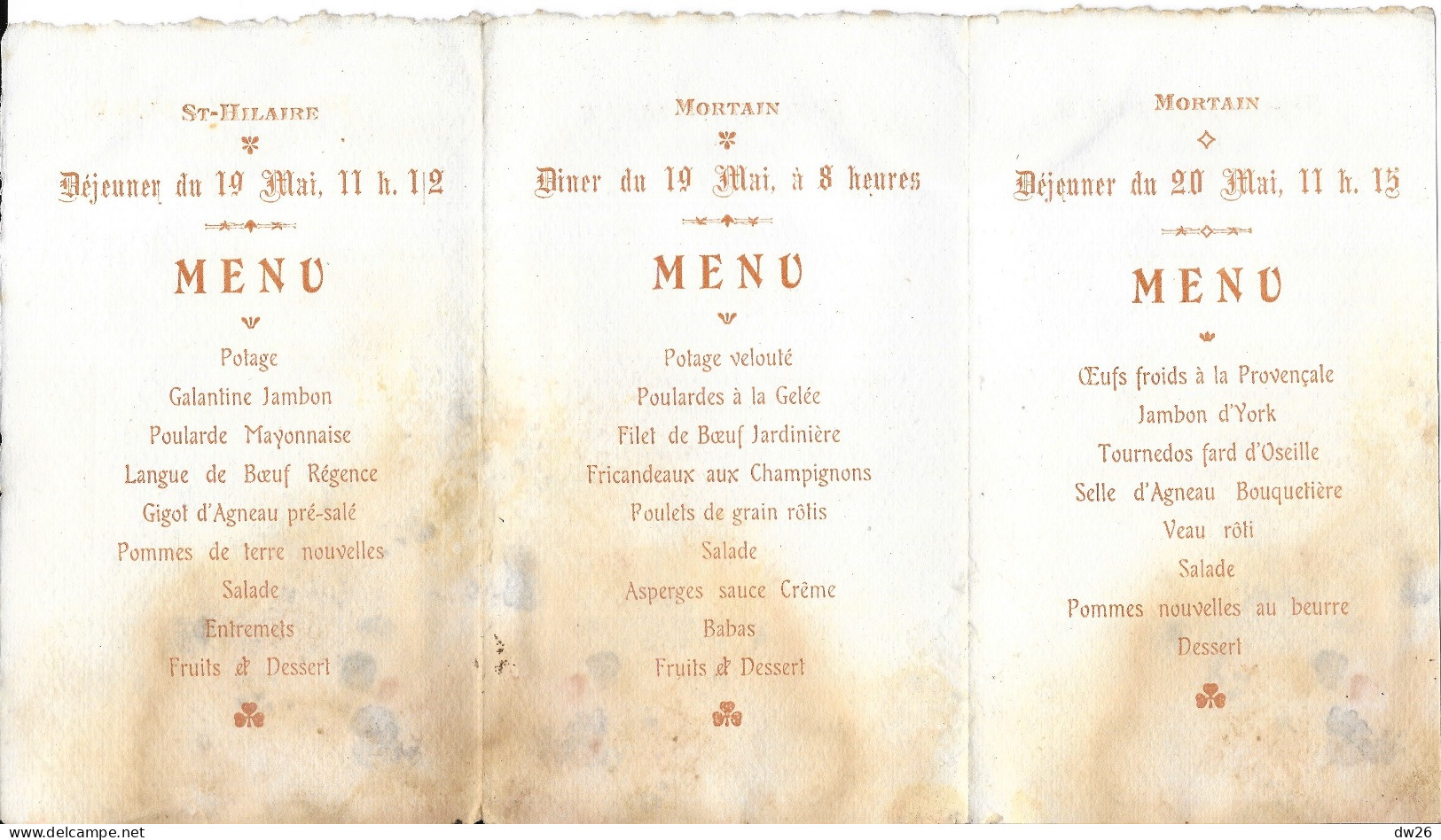 Membre Société Historique & Archéologique Saint-Malo - Excursion Dans Le Mortainais (Manche) Mai 1907 - Cartes De Membre