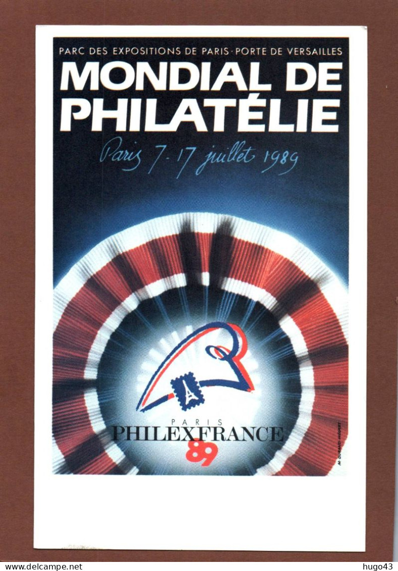 (RECTO / VERSO) PHILEXFRANCE 1989 - ENTIER POSTAL ELECTRONIQUE - PARIS LE 11/07/1989 - Pseudo-officiële  Postwaardestukken