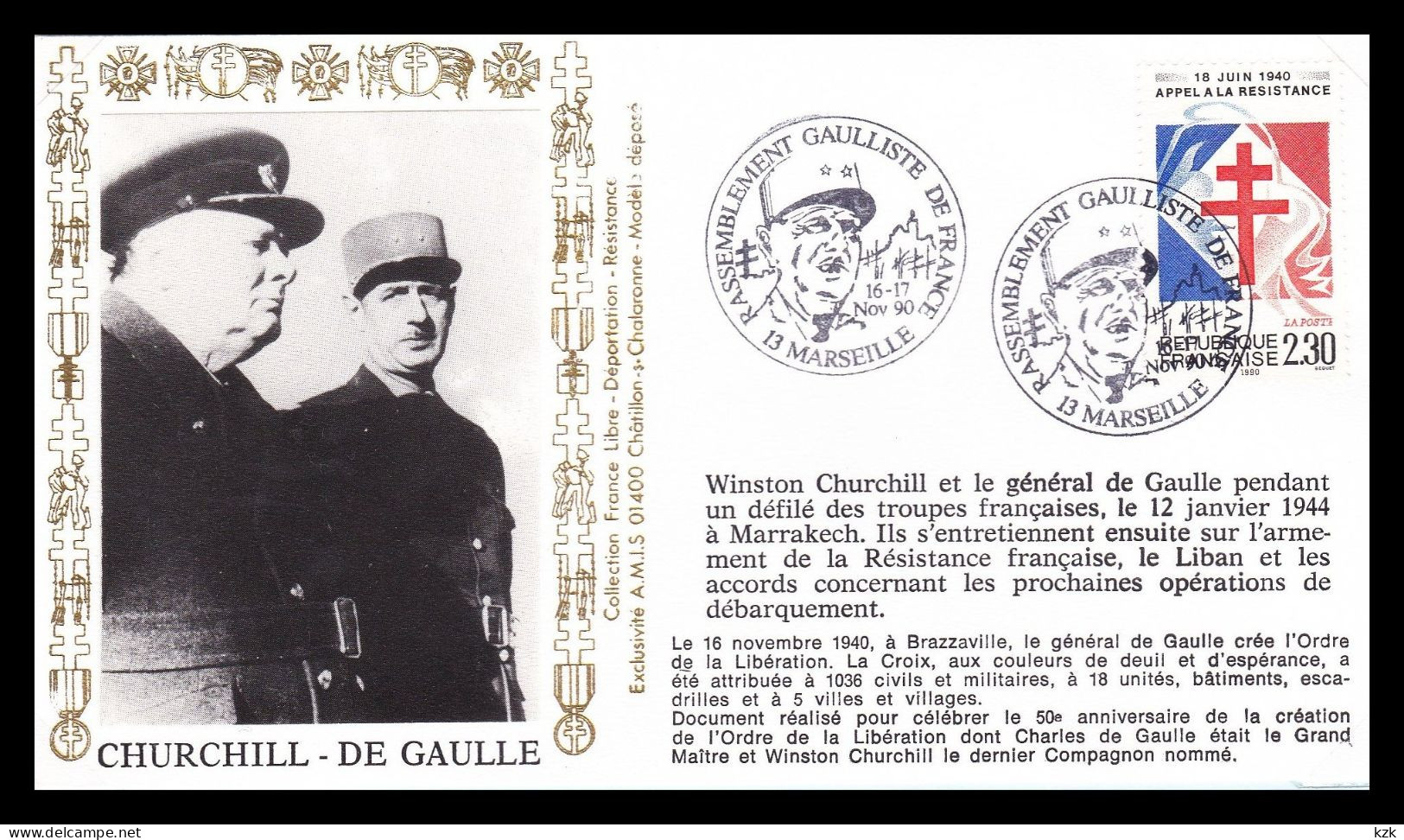 1 24	-	126	-	Rassemblement Gaulliste De France  - Marseille 16-17/11/1990 - De Gaulle (General)