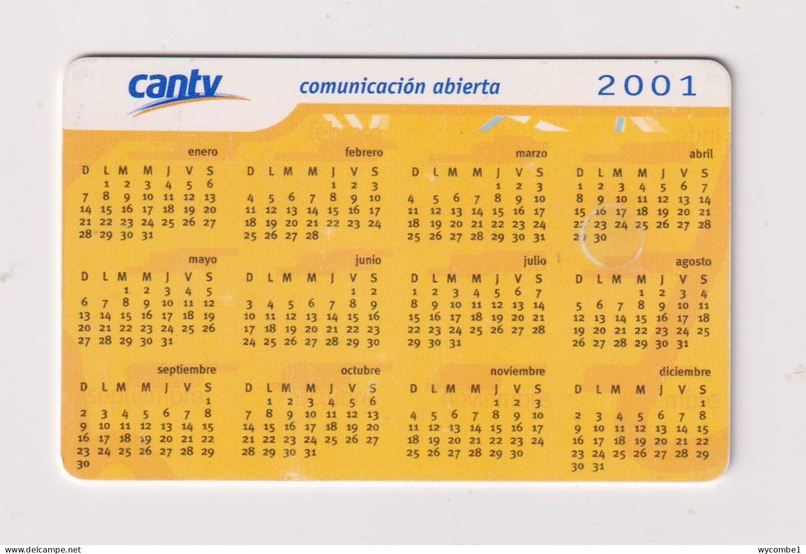 VENEZUELA  -  2001 Calendar Chip Phonecard - Venezuela