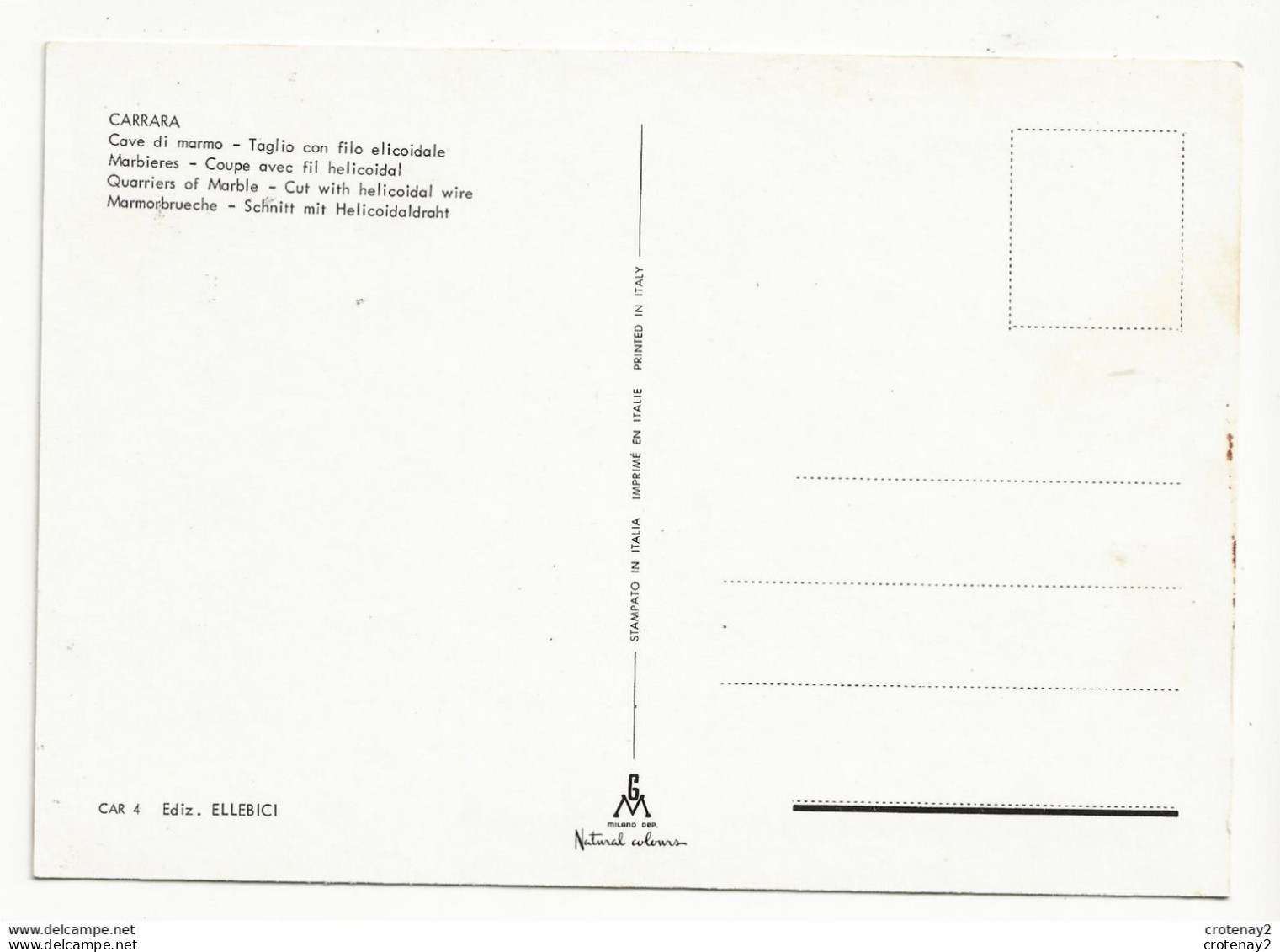 Toscana Carrara CARRARE Marbre Marbrières Carrières Coupe Avec Fil Hélicoïdal Tailleurs De Pierres Ediz Ellebici N°4 - Carrara