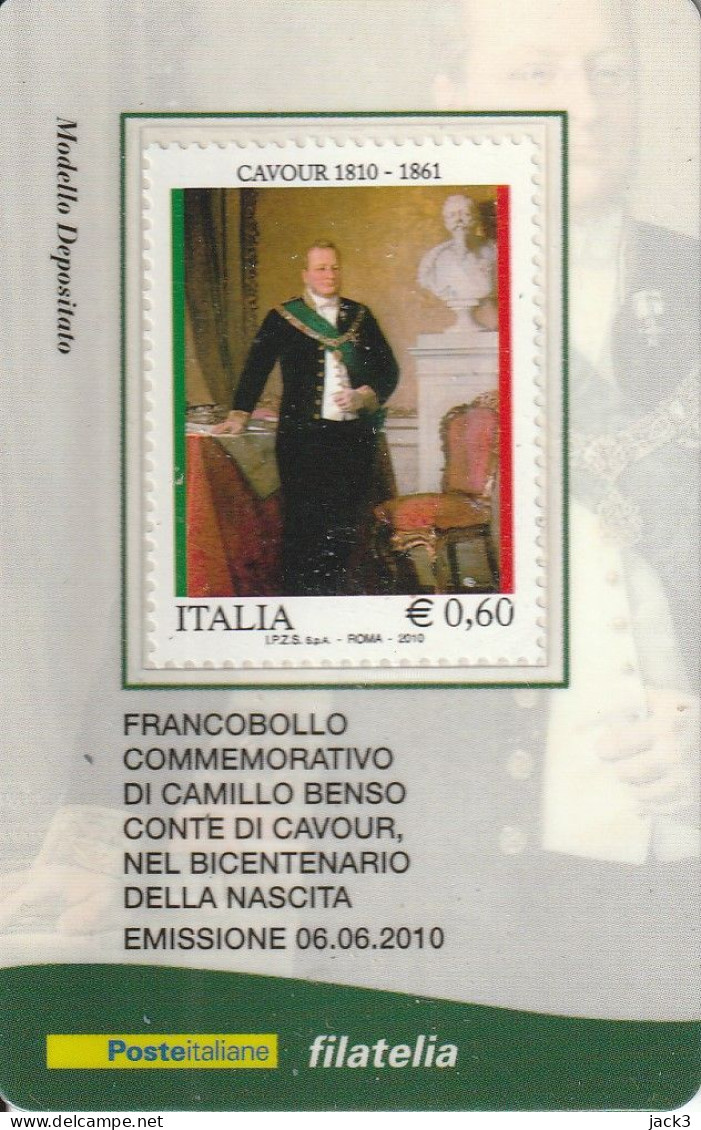 FRANCOBOLLO COMMEMORATIVO - CAMILLO BENSO CONTE DI CAVOUR - 2011-20: Poststempel