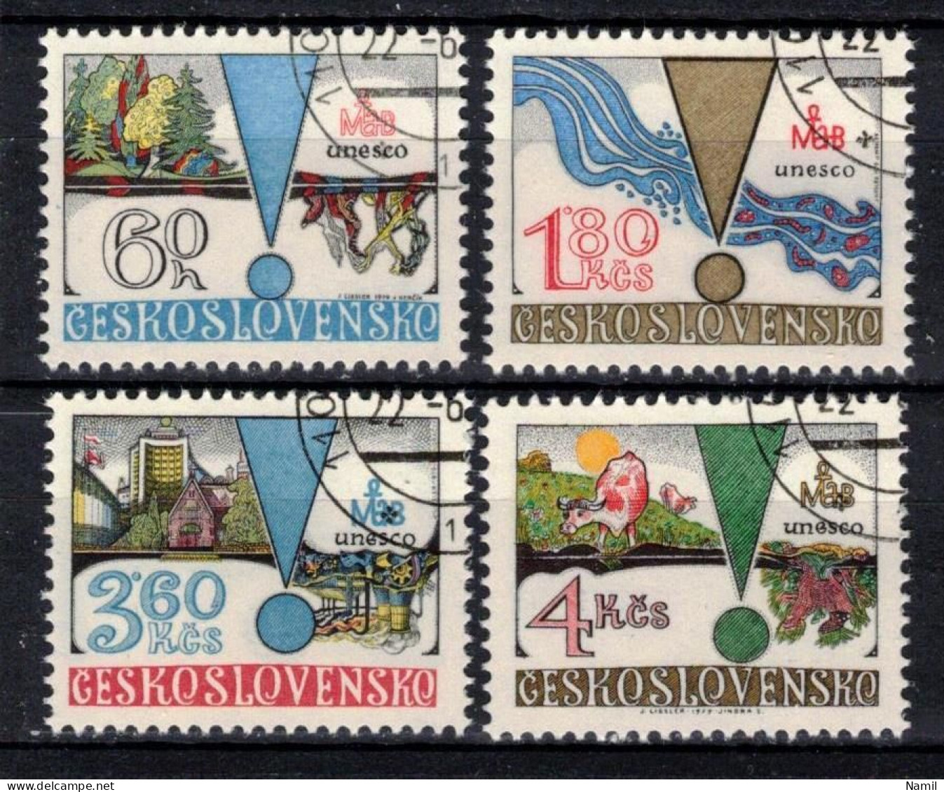 Tchécoslovaquie 1979 Mi 2512-5 (Yv 2340-3), Obliteré - Gebraucht