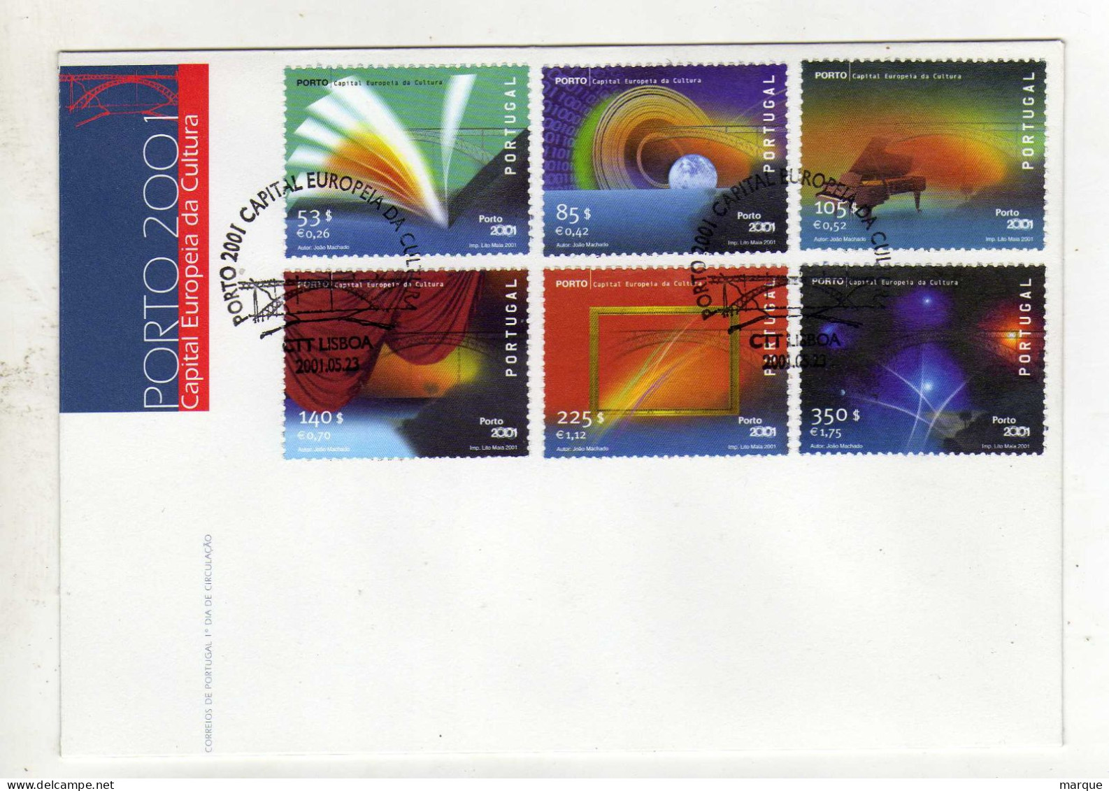 Enveloppe 1er Jour PORTUGAL Oblitération CTT LISBOA 23/05/2001 - FDC