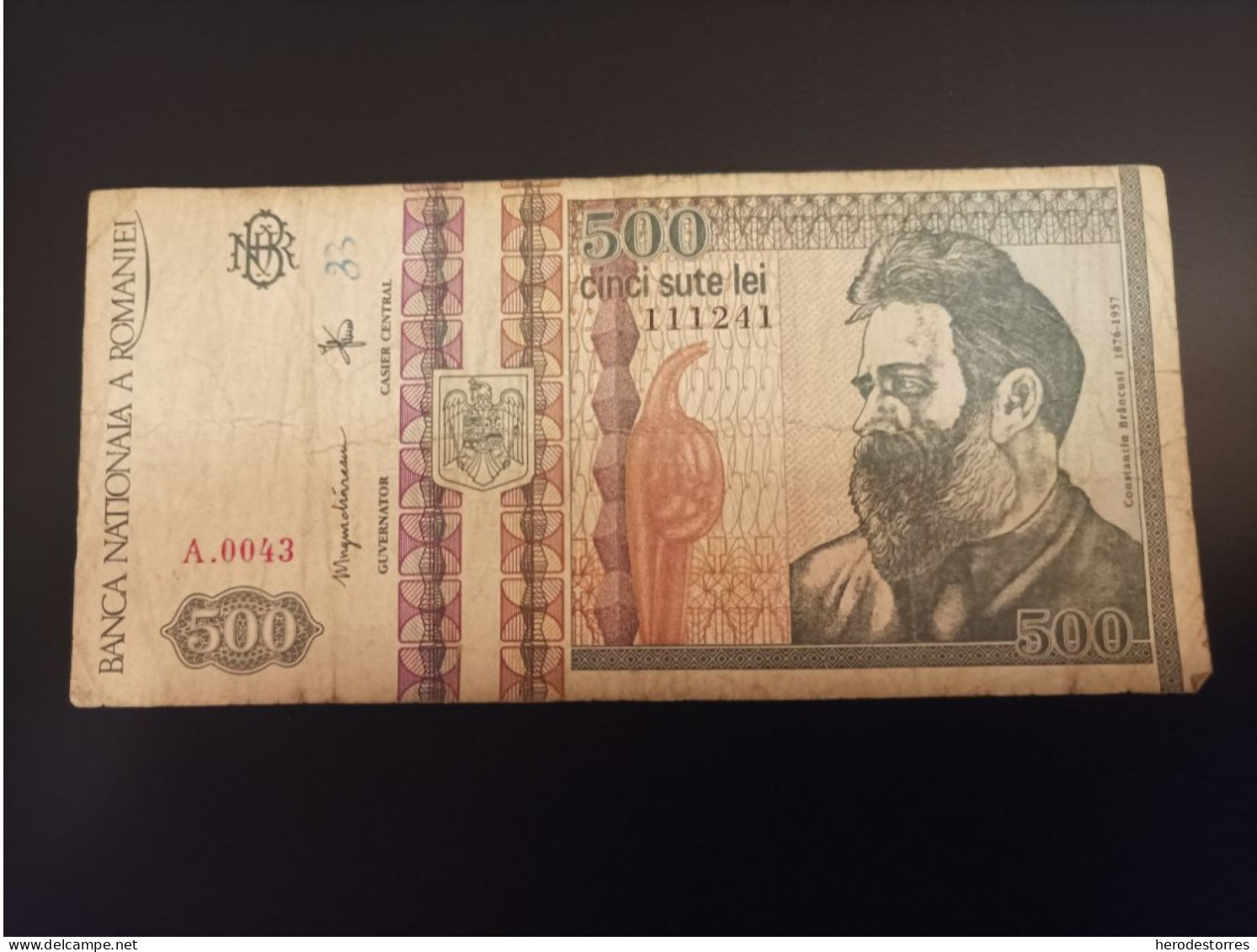 Billete Rumania 500 Lei, 1992, Serie A0043 - Roumanie