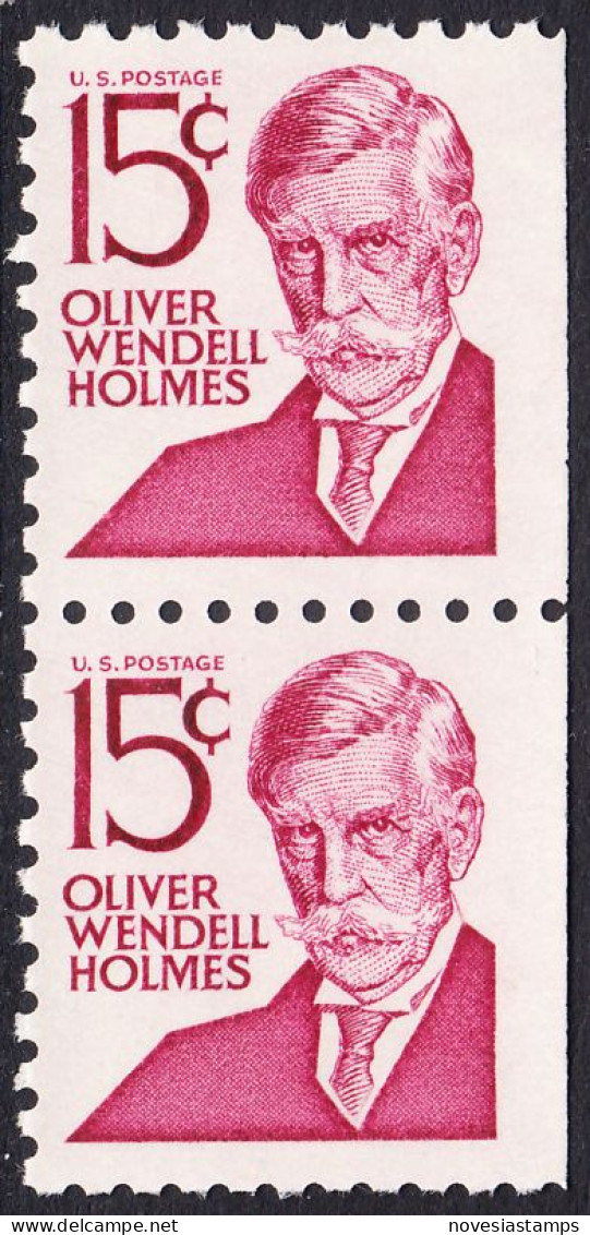 !a! USA Sc# 1288B MNH Vert.PAIR (right Sides Cut) - Oliver Wendell Holmes - Nuovi