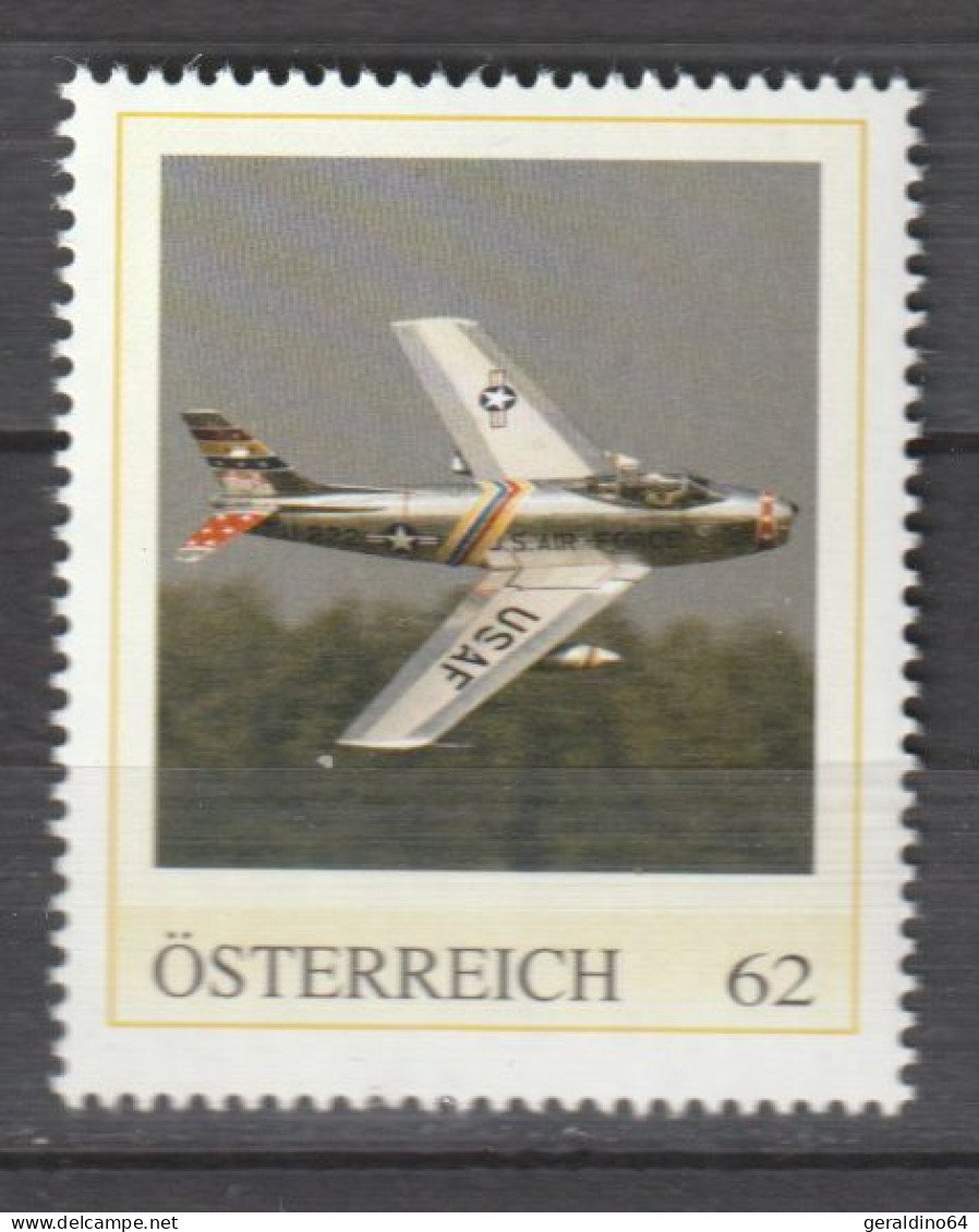 Österreich Personalisierte BM Kampfflugzeuge North American F-86 Sabre ** Postfrisch - Timbres Personnalisés