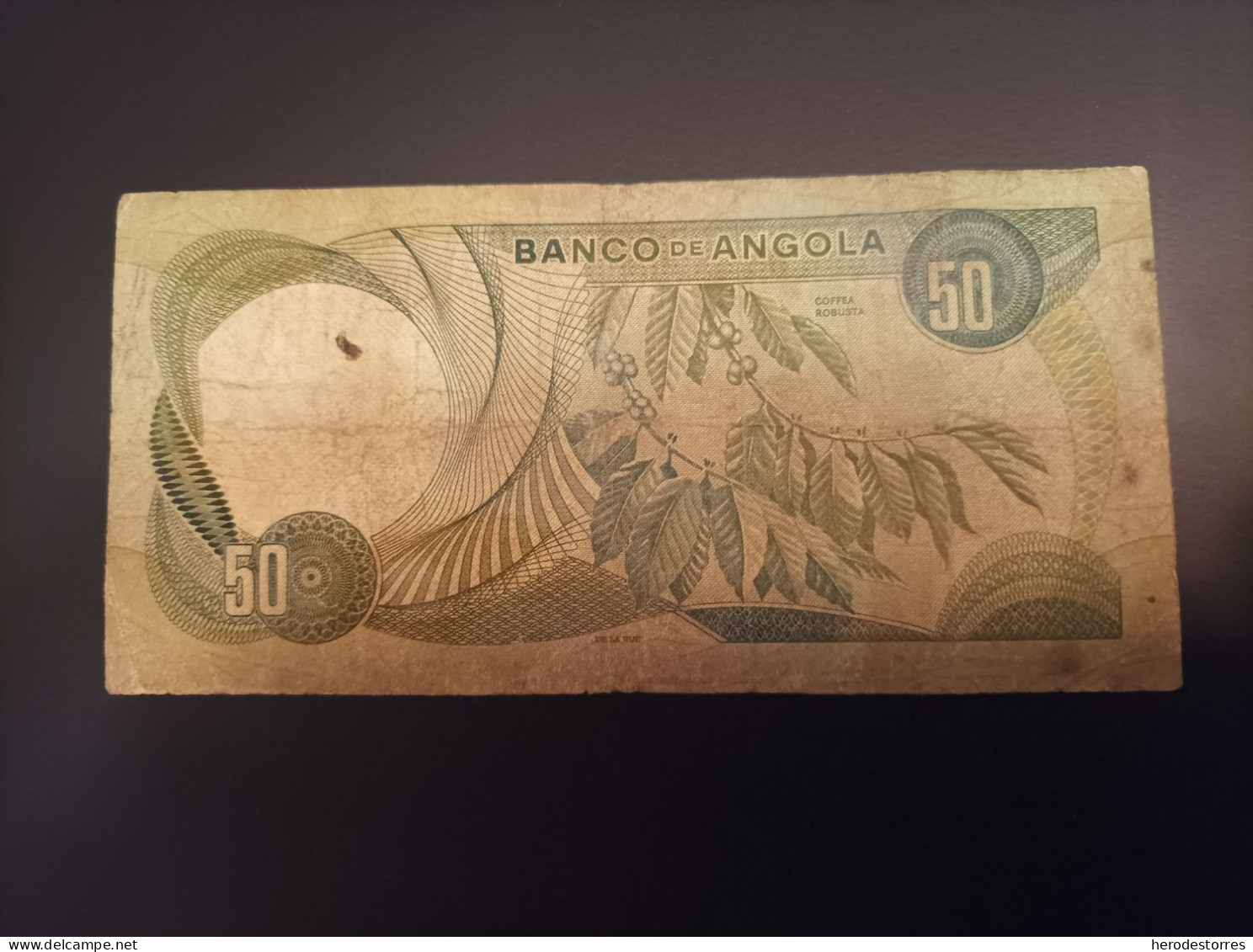 Billete Angola(Portugal) 50 Escudos, Año 1972, Serie A - Angola