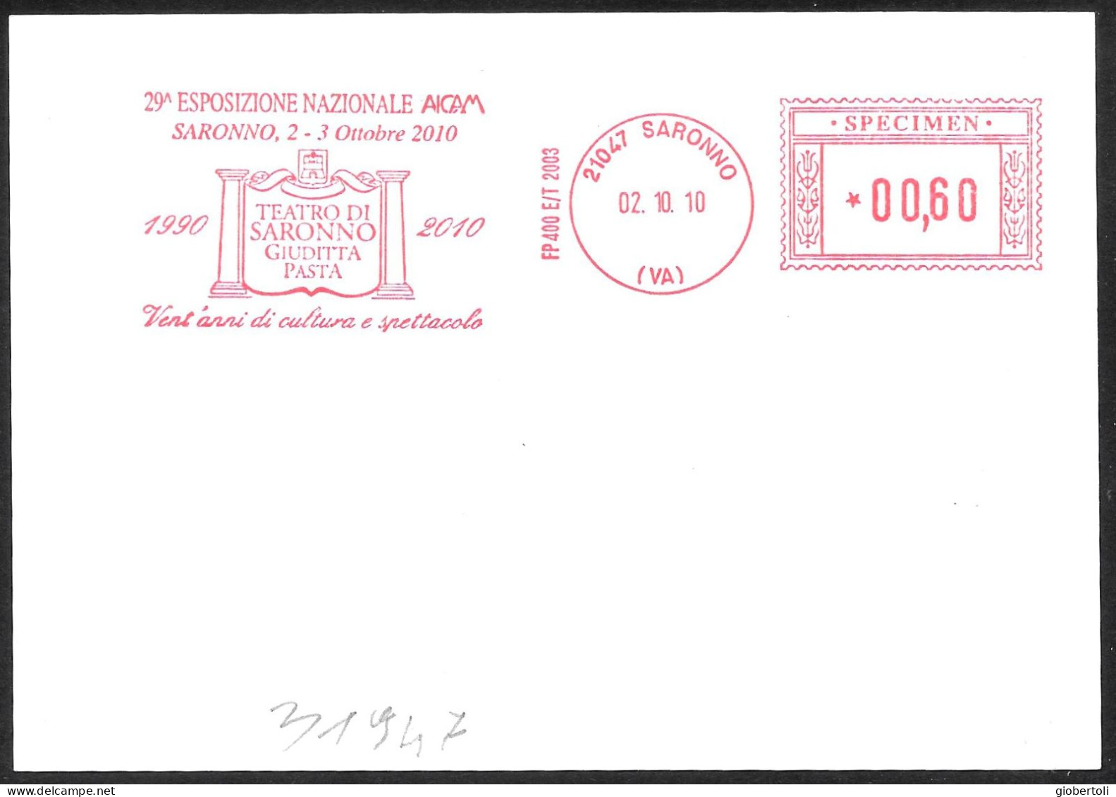 Italia/Italy/Italie: Specimen, Ema, Meter, Teatro Di Saronno, Saronno Theatre, Théâtre De Saronno - Théâtre