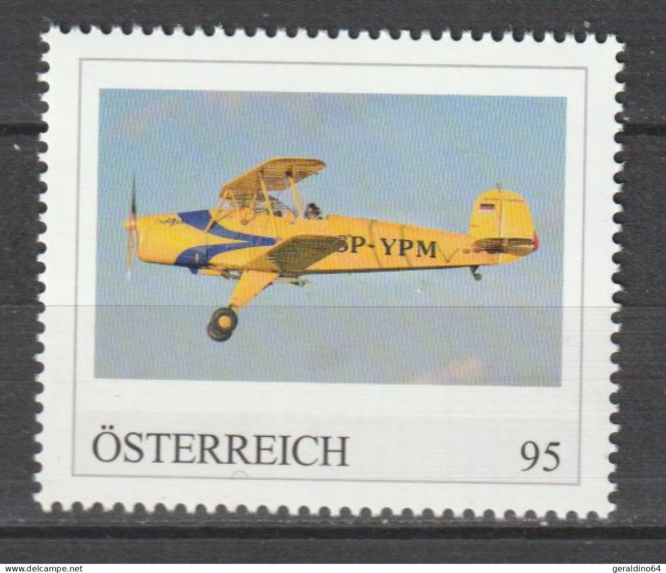 Österreich Personalisierte BM Historische Flugzeuge Bücker Bü 131 Jungmann ** Postfrisch - Timbres Personnalisés