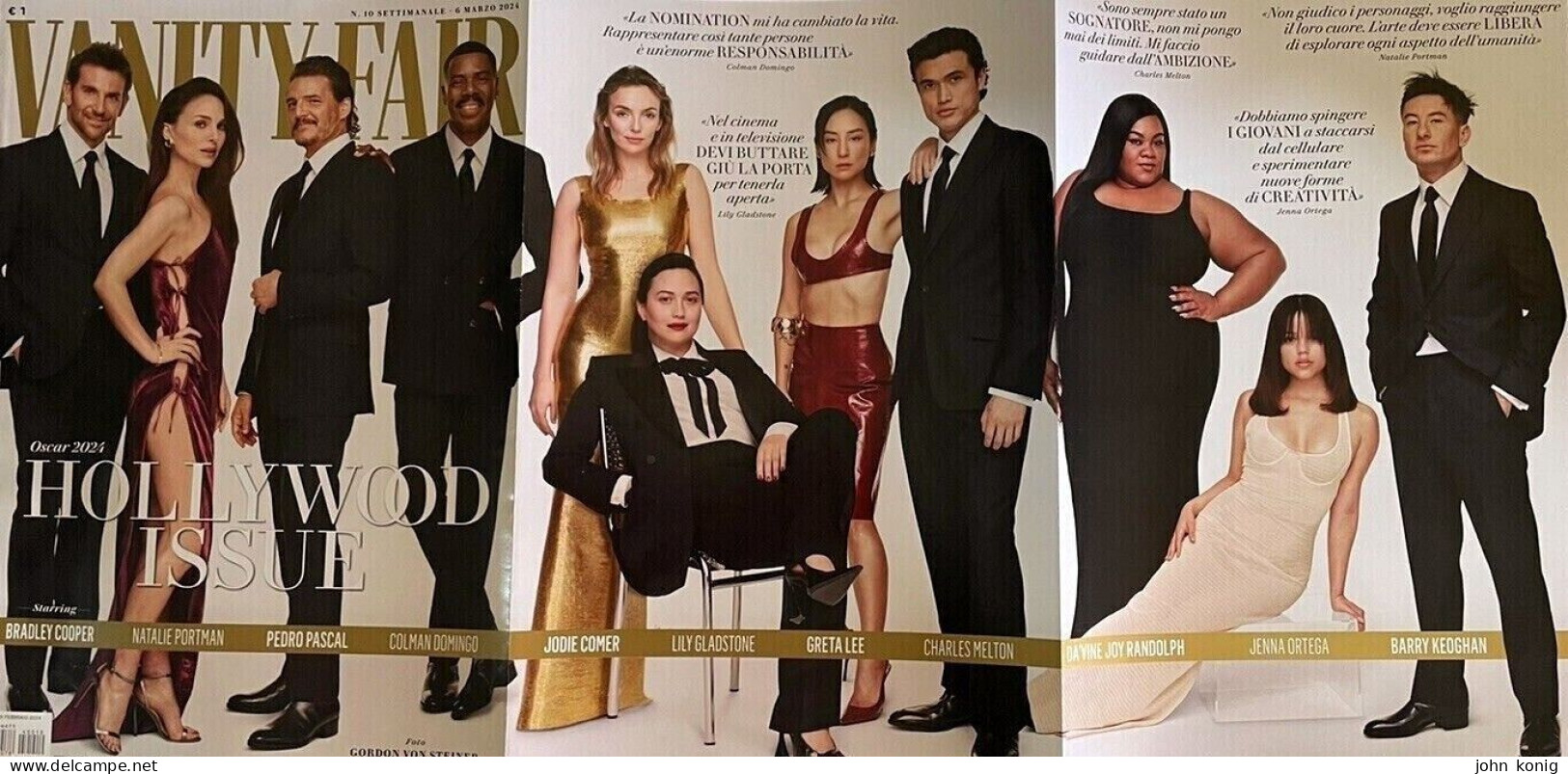 VANITY FAIR MAGAZINE ITALY MARCH 2024 THE HOLLYWOOD ISSUE PORTMAN COOPER ORTEGA - Mode