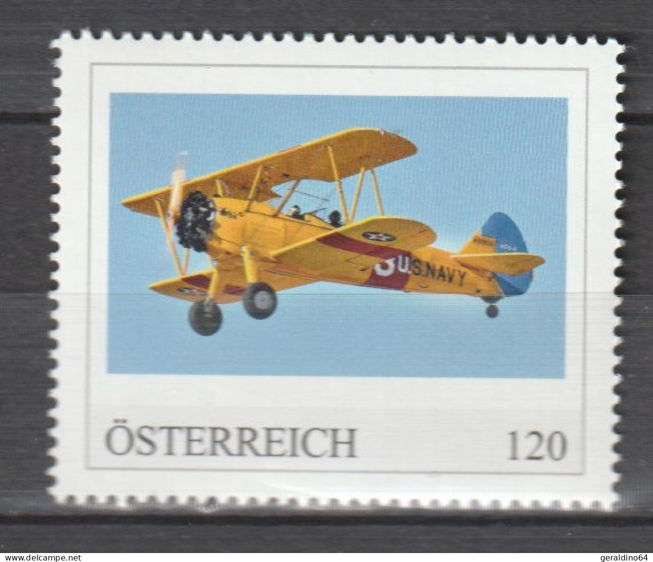 Österreich Personalisierte BM Historische Flugzeuge Boing Stearman Model 75 ** Postfrisch - Timbres Personnalisés